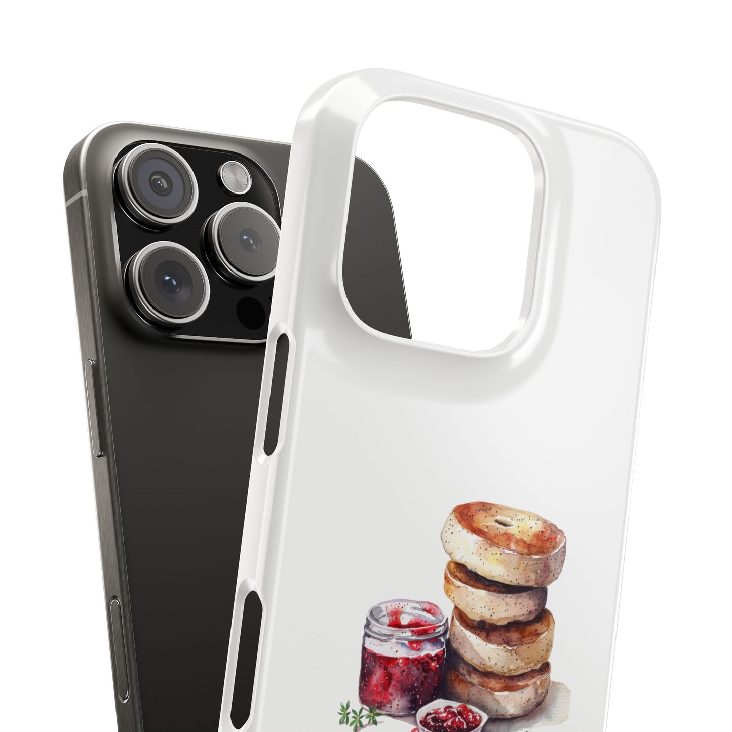 Artisan Bagel Phone Case, Cute Slim Phone Cover, Foodie Gift, Stylish Cell Case, Breakfast Lover's Accessory
