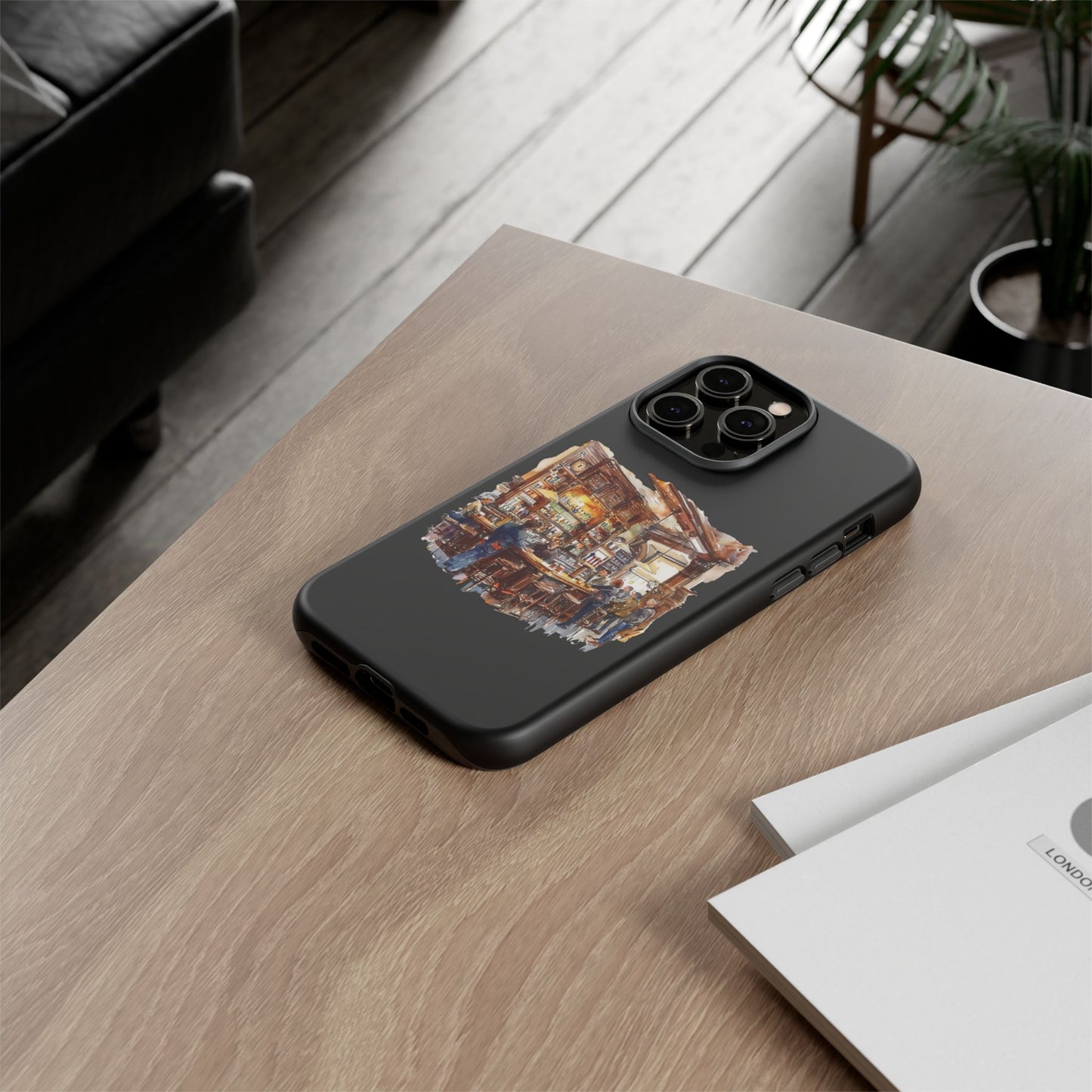 Artistic Phone Case - Cozy Pub Vibe, Trendy Smartphone Accessory, Gift for Friends, Modern Design, Durable Protection