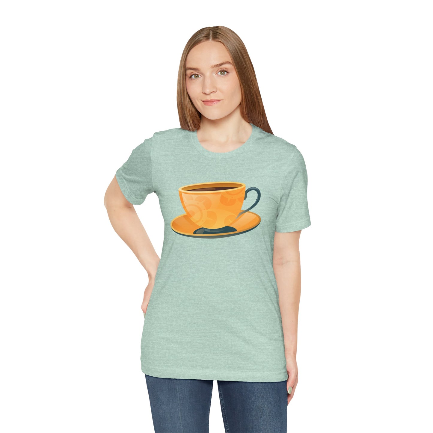 Unisex Jersey Short Sleeve Tee - Elegant British Tea Cup - Classic Tea Time Style