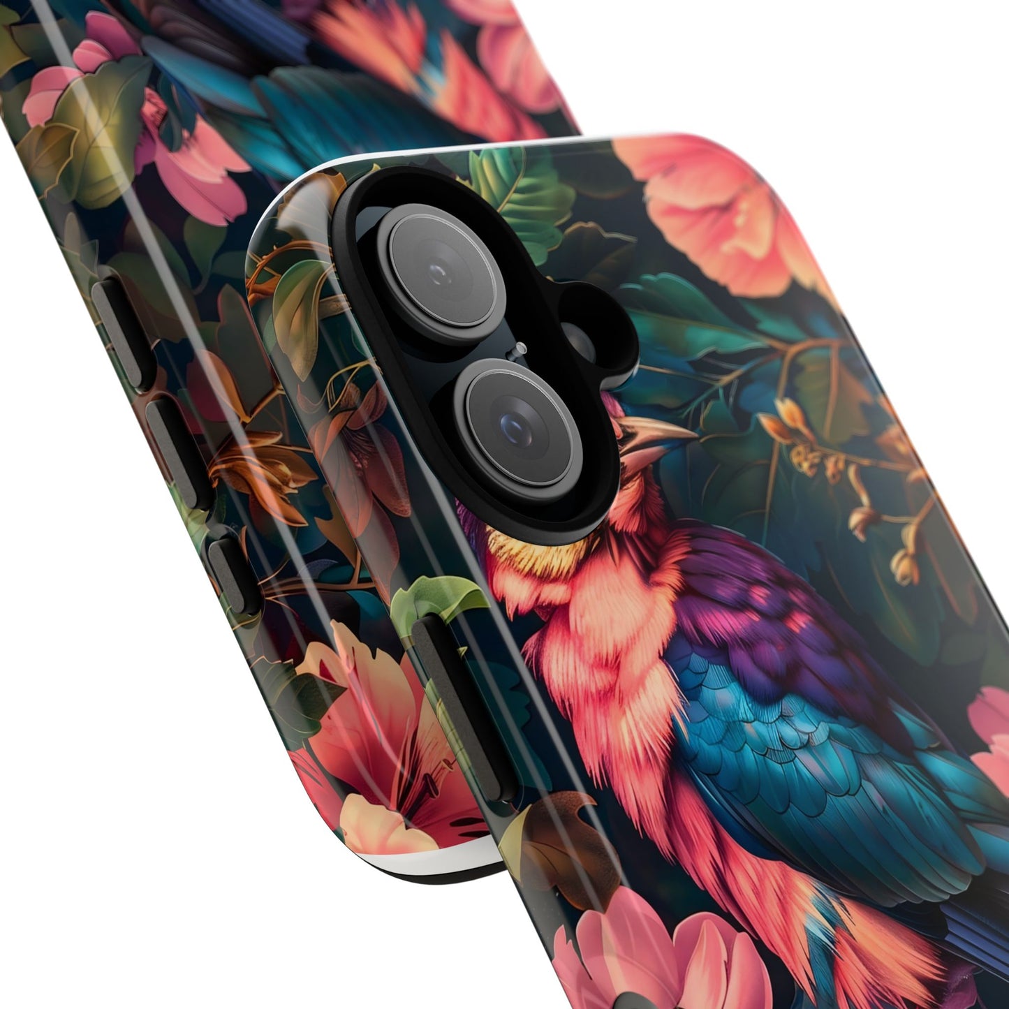 Tough Cases: Vibrant Tropical Bird Phone Case, Floral Smartphone Cover, Nature Lover Gift, Boho Phone Accessory, Cute Bird Case