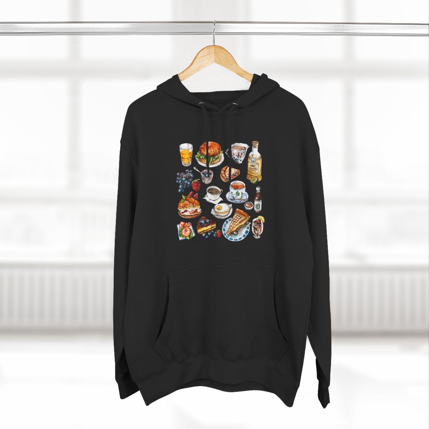 Vintage England Icons Trendy Three-Panel Fleece Hoodie