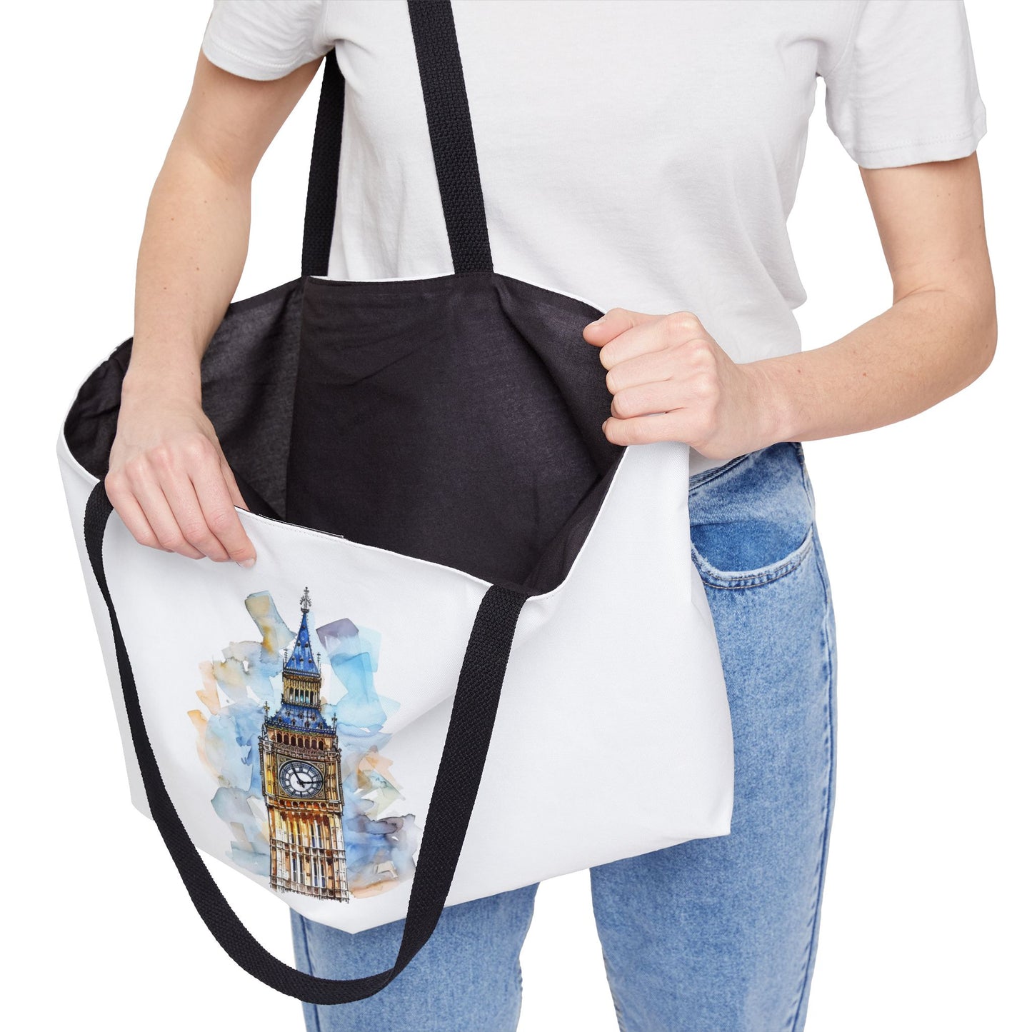 London Landmark Weekender Tote Bag, Travel Bag, Beach Tote, Gym Tote, Gift for Her, Weekend Getaway Bag