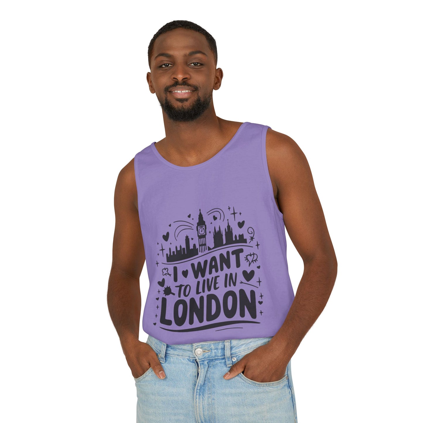 Unisex Garment-Dyed Tank Top - I want to live in London