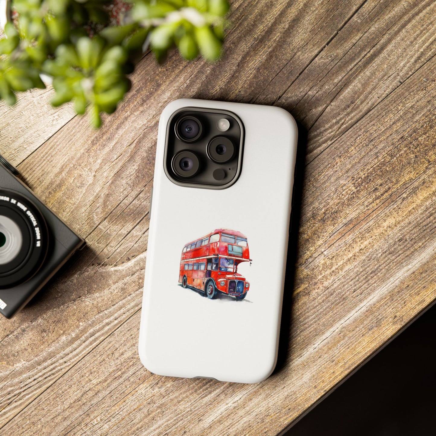 Vintage Red Double-Decker Bus Phone Case - Tough & Stylish