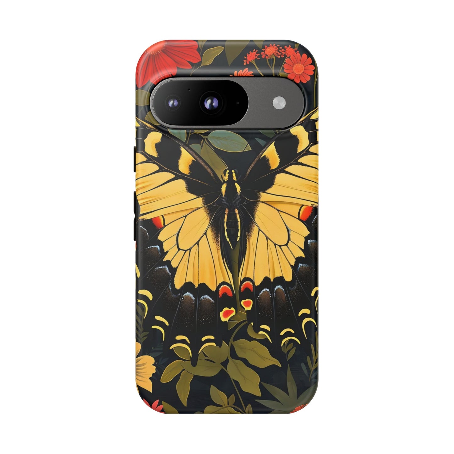 Butterfly Floral Phone Case, Tough Cases with Vibrant Design, Protective Cover for Nature Lovers, Gift for Her