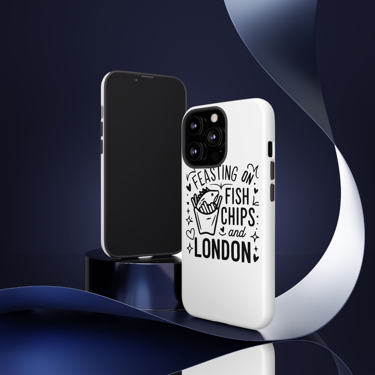 London Fish & Chips Phone Case | Fun Gift for Foodies, Travel Lovers, London Souvenir, Unique Accessories, Personalization Option