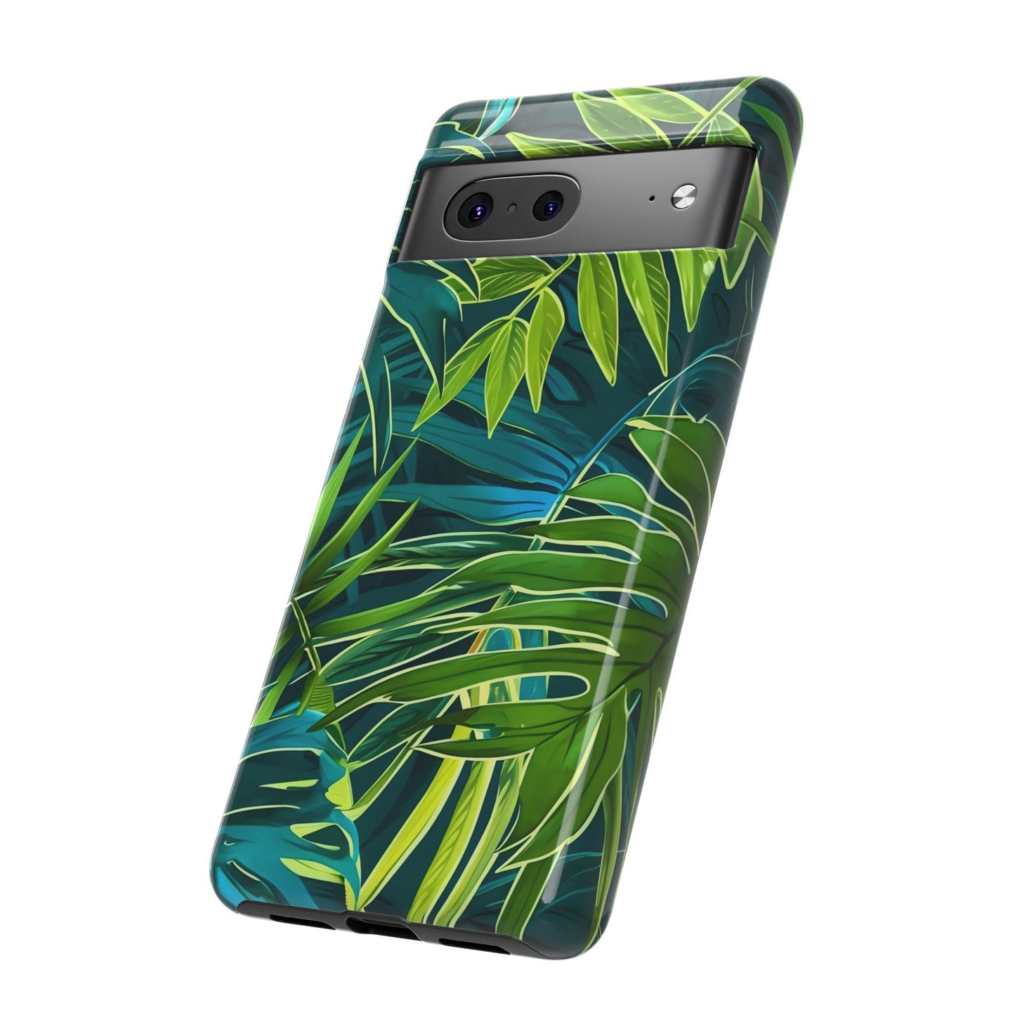 Tropical Phone Case - Durable Green Leaf Design, Eco-Friendly Gift, Trendy Accessory, Nature Lover's Case, Summer Vibes