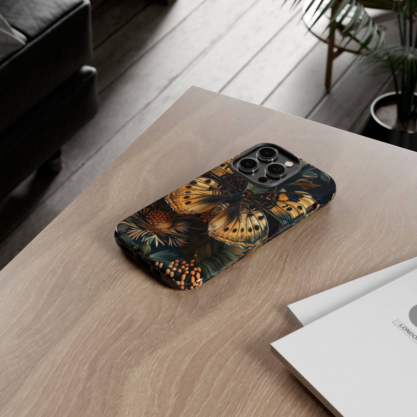 Butterfly Floral Phone Case, Tough Cases, Protective Cover, Unique Gift, Nature Lover, Art Print, Spring Decor