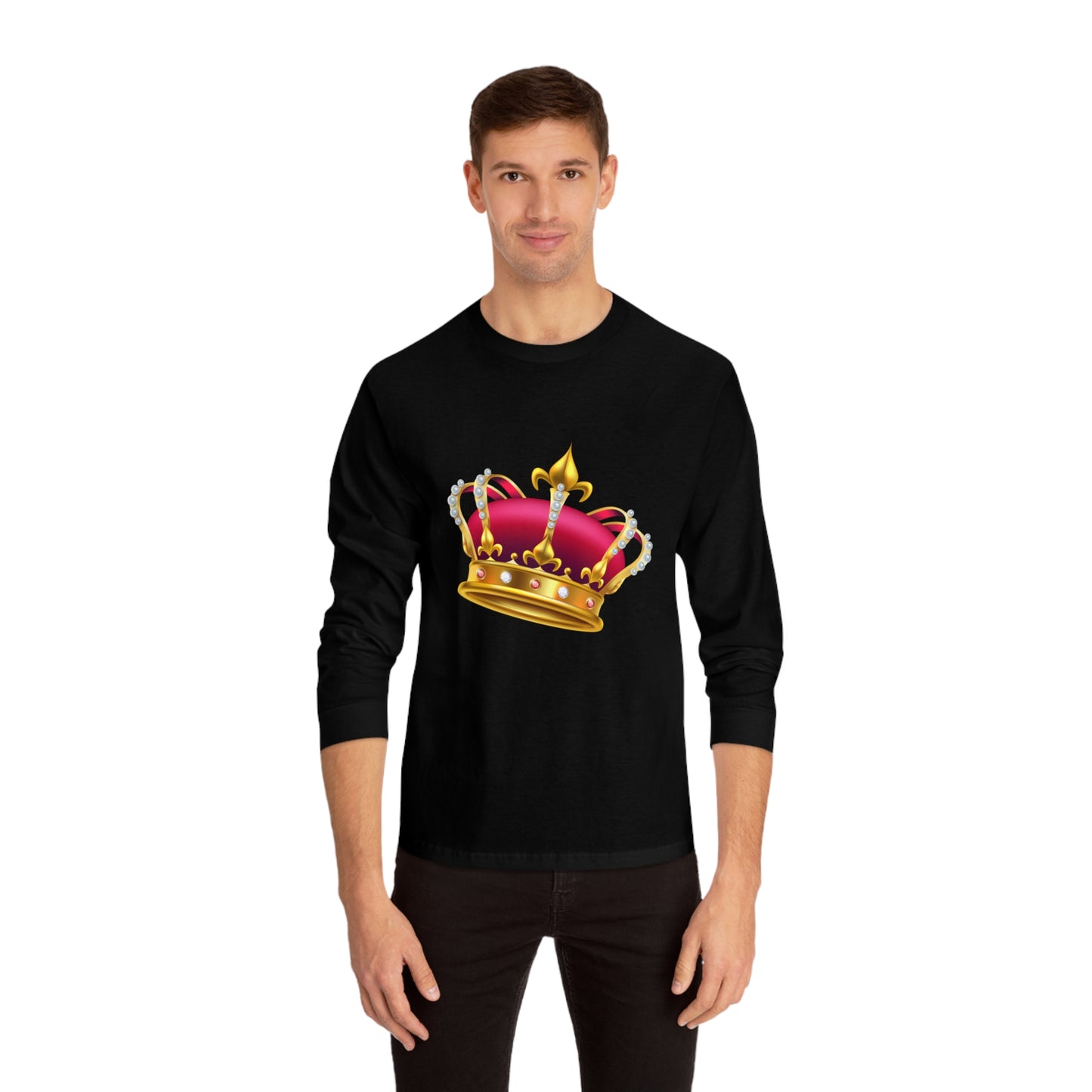 Unisex Classic Long Sleeve T-Shirt - British Royal Crown Design - Iconic Symbol of Monarchy
