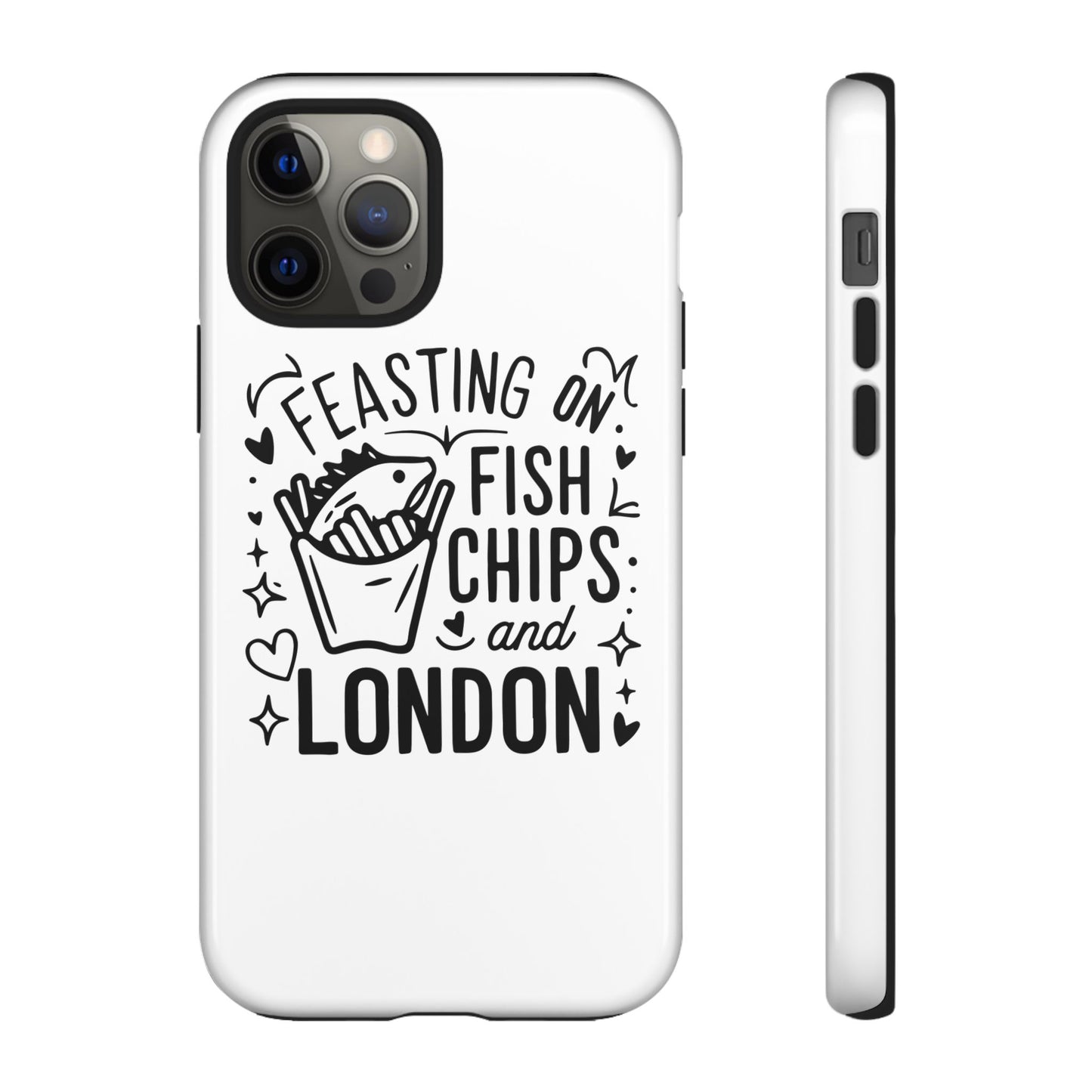 London Fish & Chips Phone Case | Fun Gift for Foodies, Travel Lovers, London Souvenir, Unique Accessories, Personalization Option
