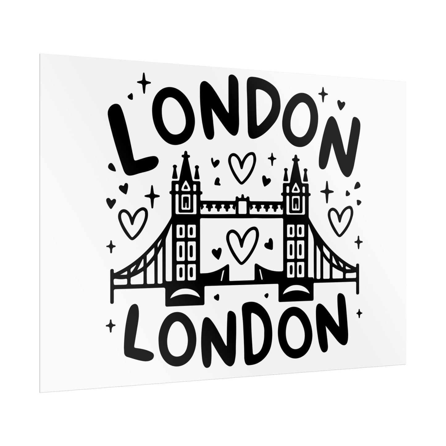 Charming London Rolled Poster for Home Decor, Wall Art, Travel Gift, Office Wall Decor, London Themed Decoration