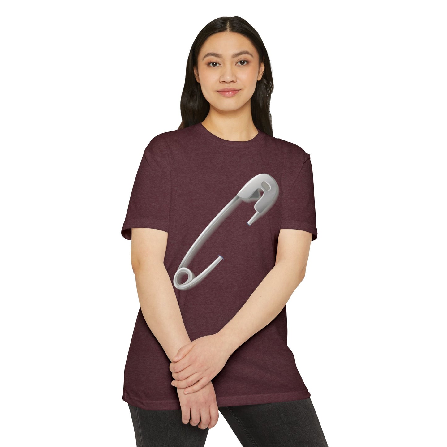 Unisex CVC Jersey T-shirt - Minimalist Safety Pin Design
