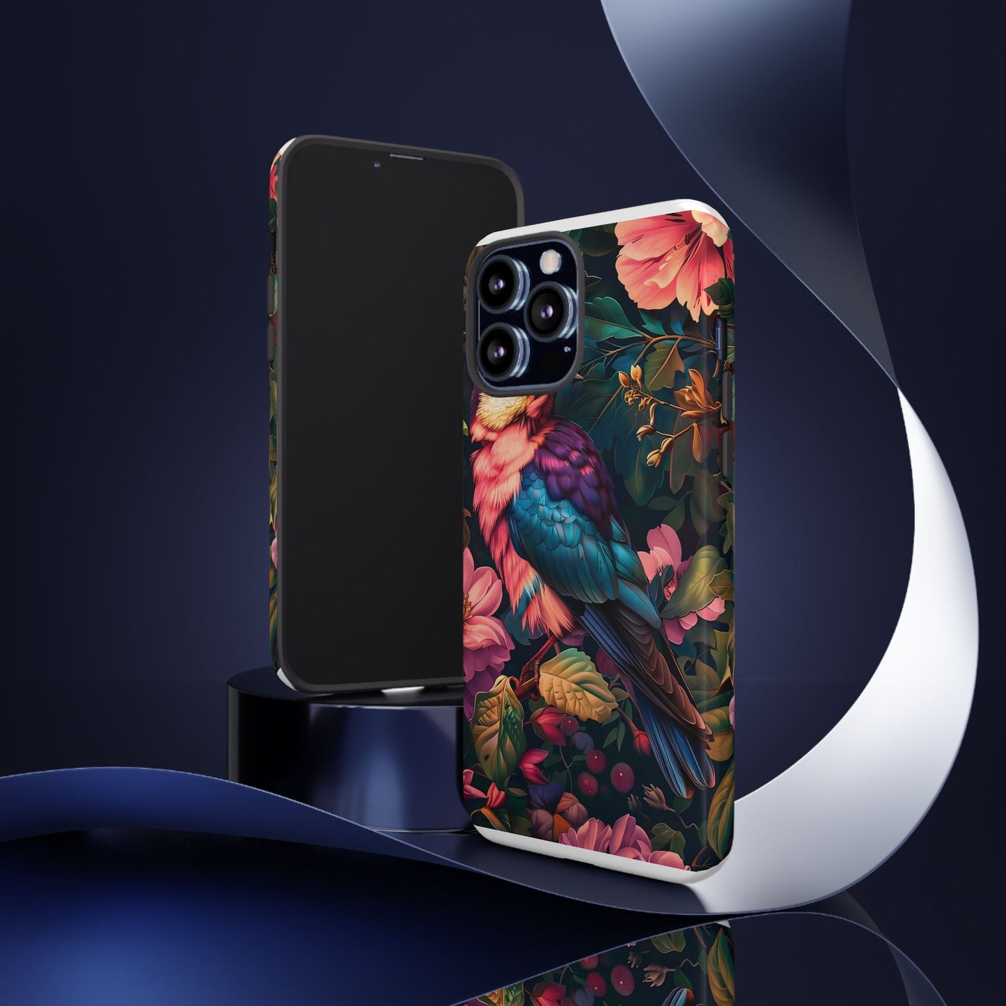 Tough Cases: Vibrant Tropical Bird Phone Case, Floral Smartphone Cover, Nature Lover Gift, Boho Phone Accessory, Cute Bird Case