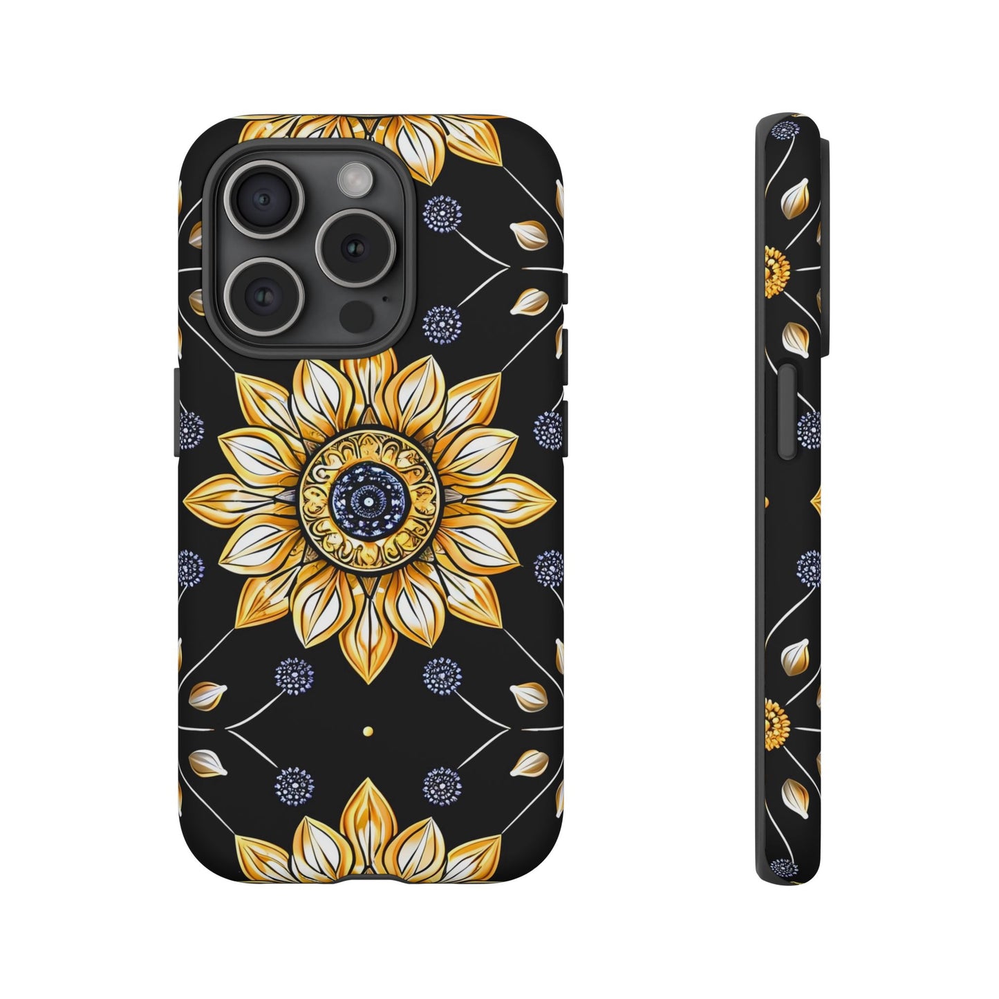 Floral Phone Case with Mandala Design, Tough Cases for iPhone & Samsung, Boho Style, Gift for Her, Unique Accessories