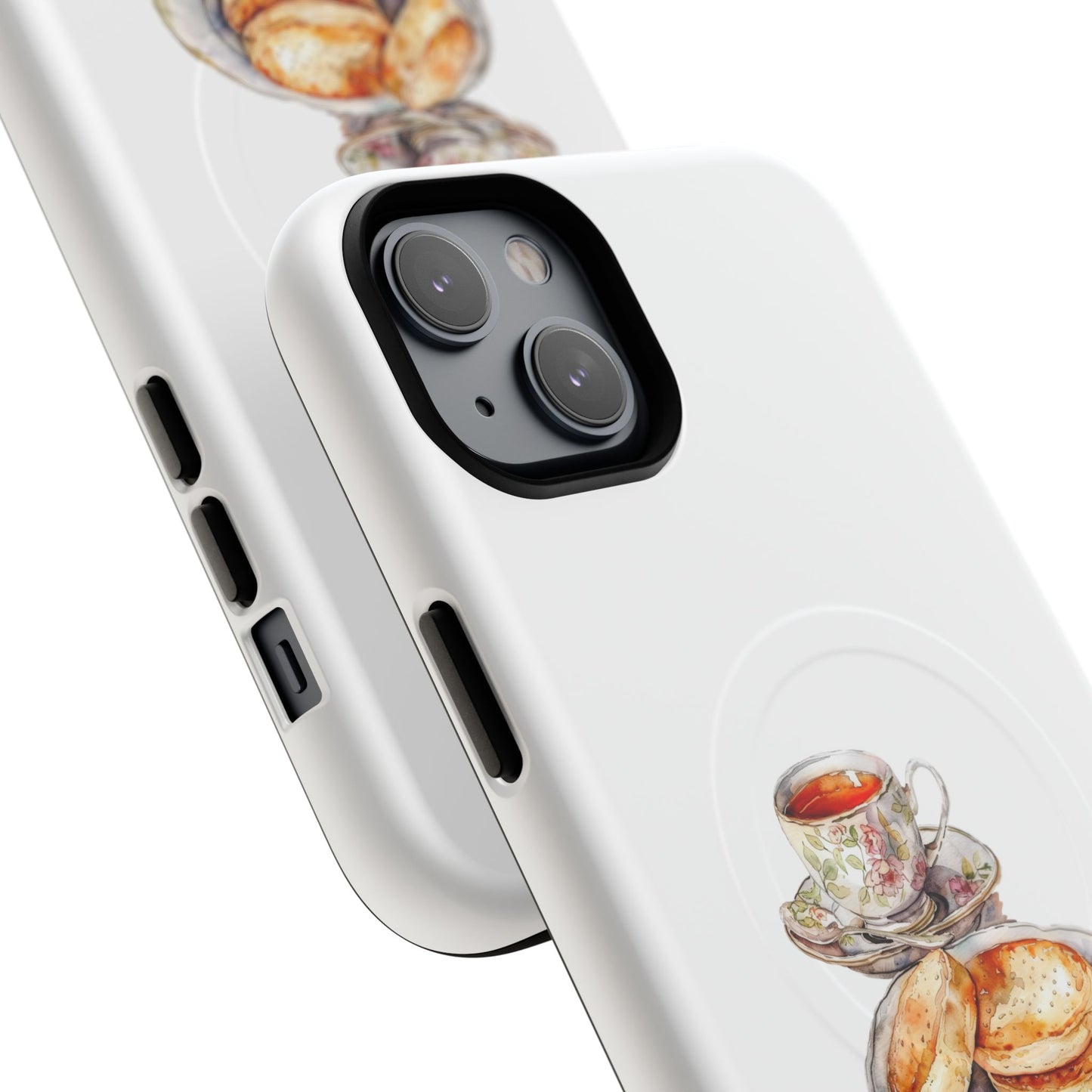 Tough Magnetic Phone Case with Tea and Biscuit Design, Cute Phone Cover, Gift for Tea Lovers, Phone Accessory, Holiday Gift