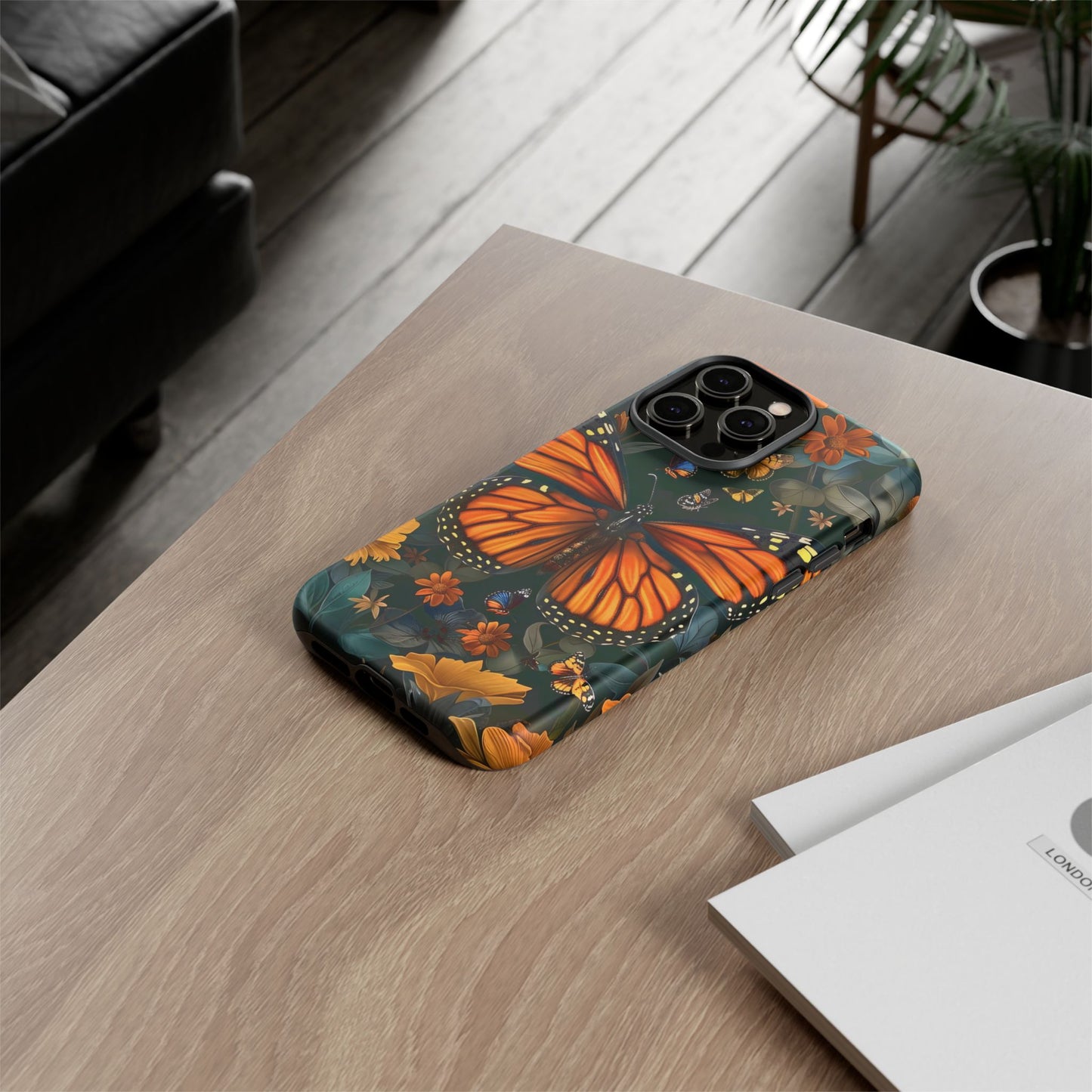 Monarch Butterfly Phone Case, Tough Cases, Nature Lover Gift, Floral Mobile Cover, Eco-Friendly Phone Accessory, Butterfly Design