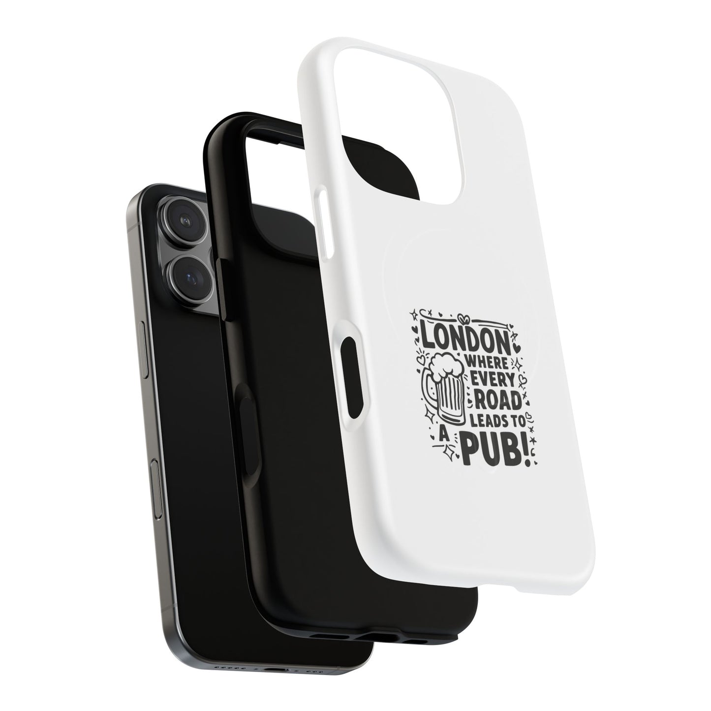 London Pub Themed Tough Magnetic Case for Phone, Unique Phone Accessories, Gift for Travelers, Fun Drink Lovers, Birthday or Travel Gift