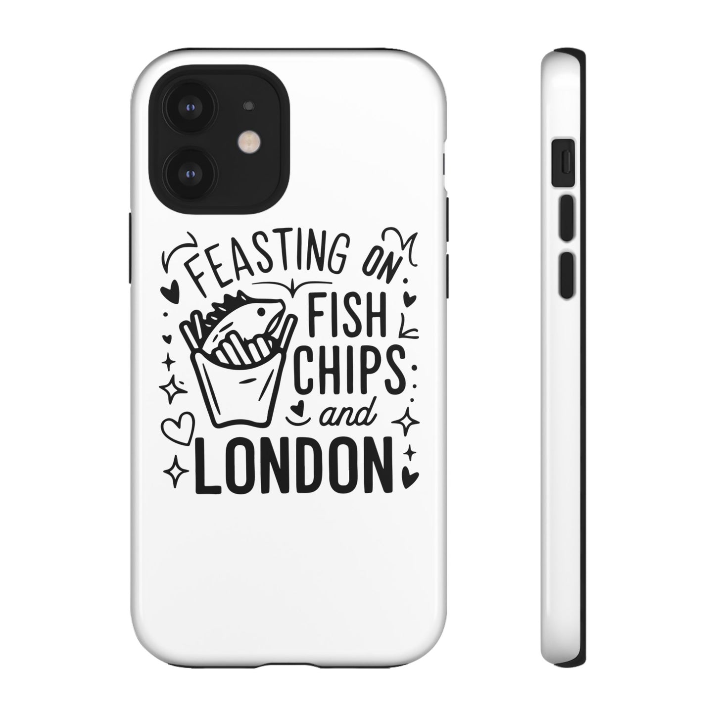 London Fish & Chips Phone Case | Fun Gift for Foodies, Travel Lovers, London Souvenir, Unique Accessories, Personalization Option