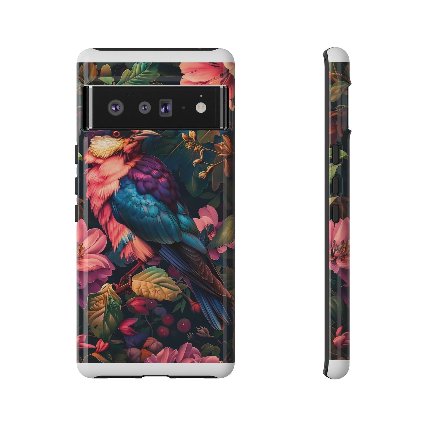 Tough Cases: Vibrant Tropical Bird Phone Case, Floral Smartphone Cover, Nature Lover Gift, Boho Phone Accessory, Cute Bird Case