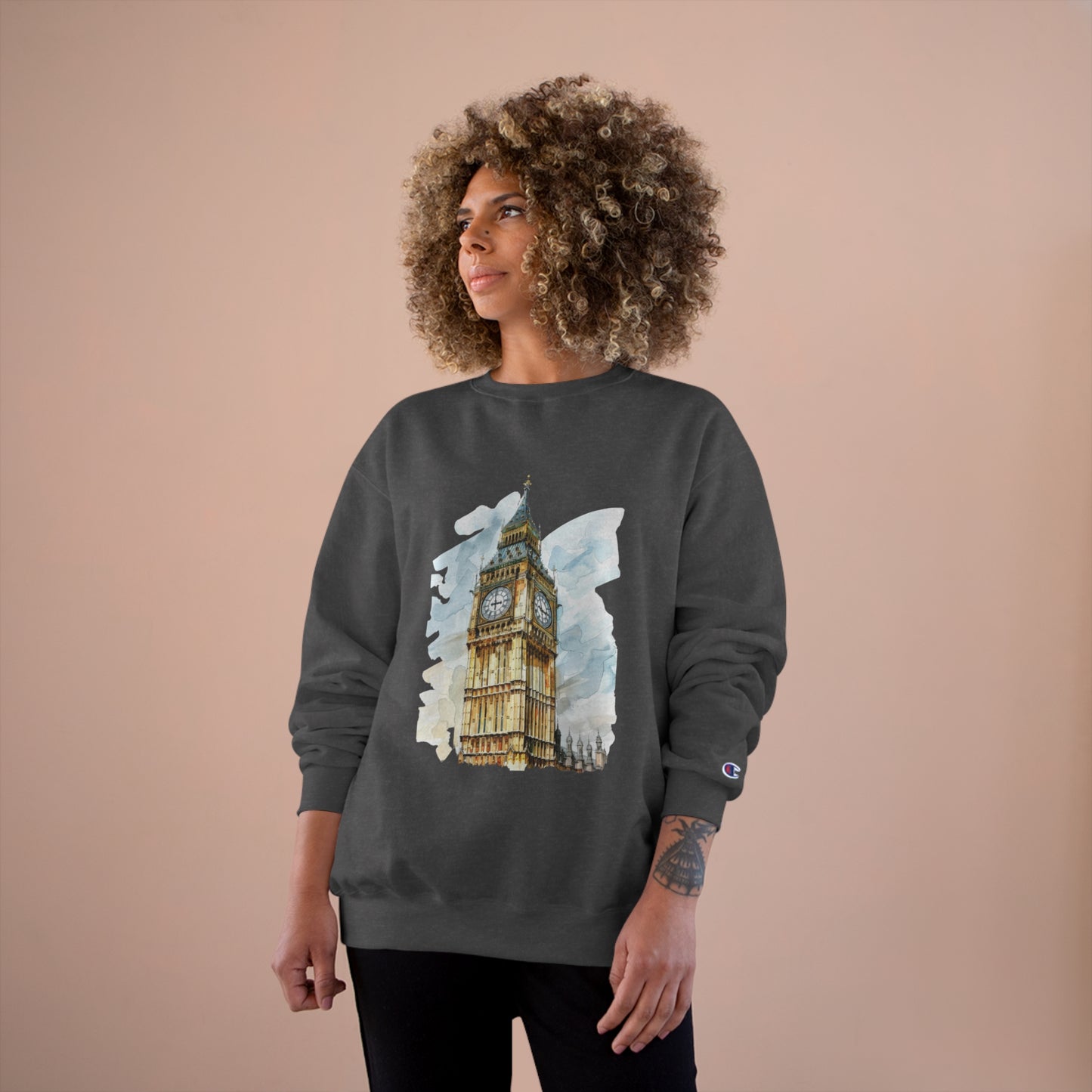 Champion Sweatshirt - Iconic Big Ben Clock Tower Design - London Landmark