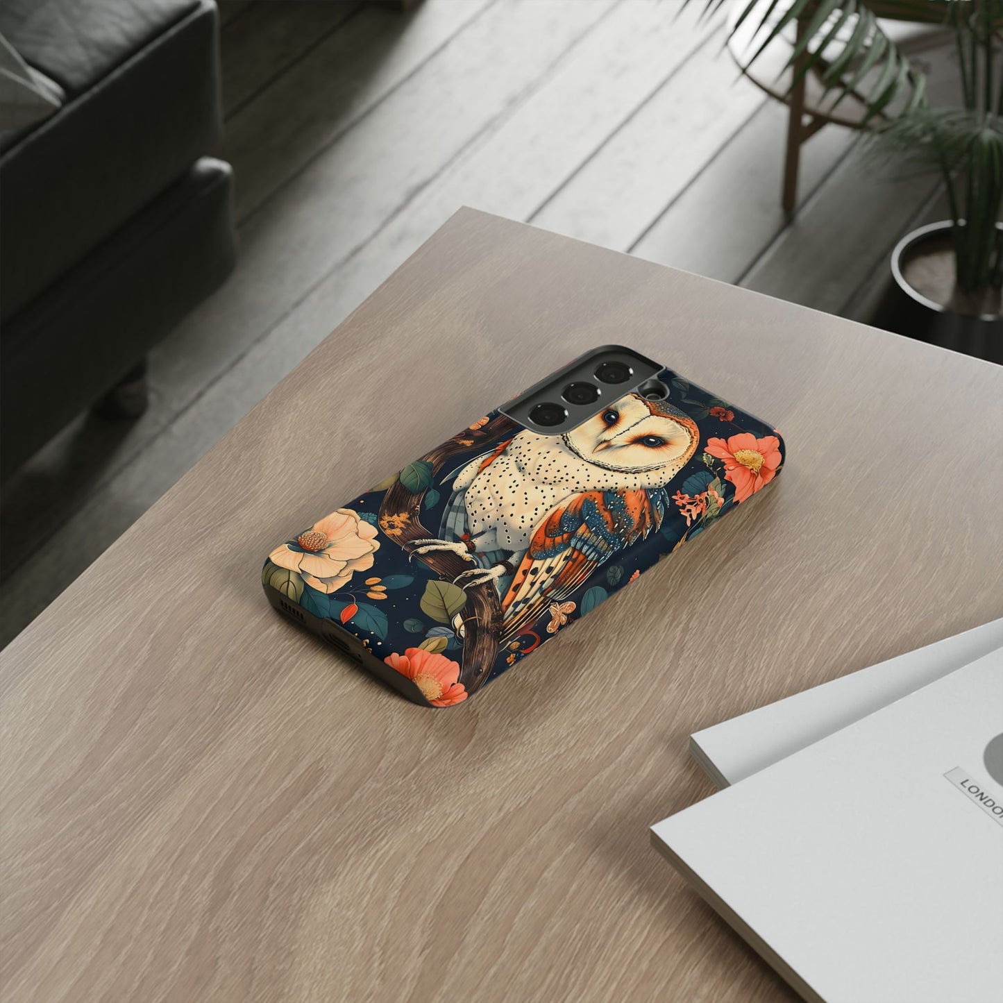 Owl Floral Phone Case - Tough Cases, Nature Lover Gift, Cute Protection, Floral Design, Bird Aesthetic, Animal Lover