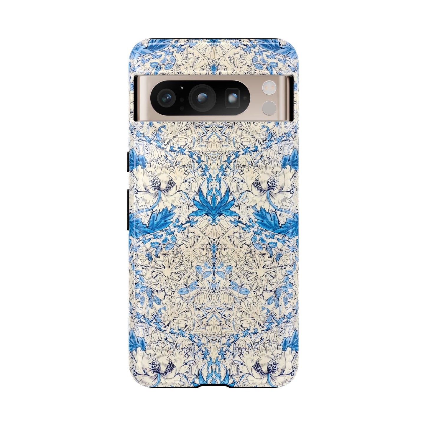 Elegant Floral Phone Case, Tough iPhone Cover, Stylish Mobile Protector, Blue Patterned Case, Unique Gift for Her