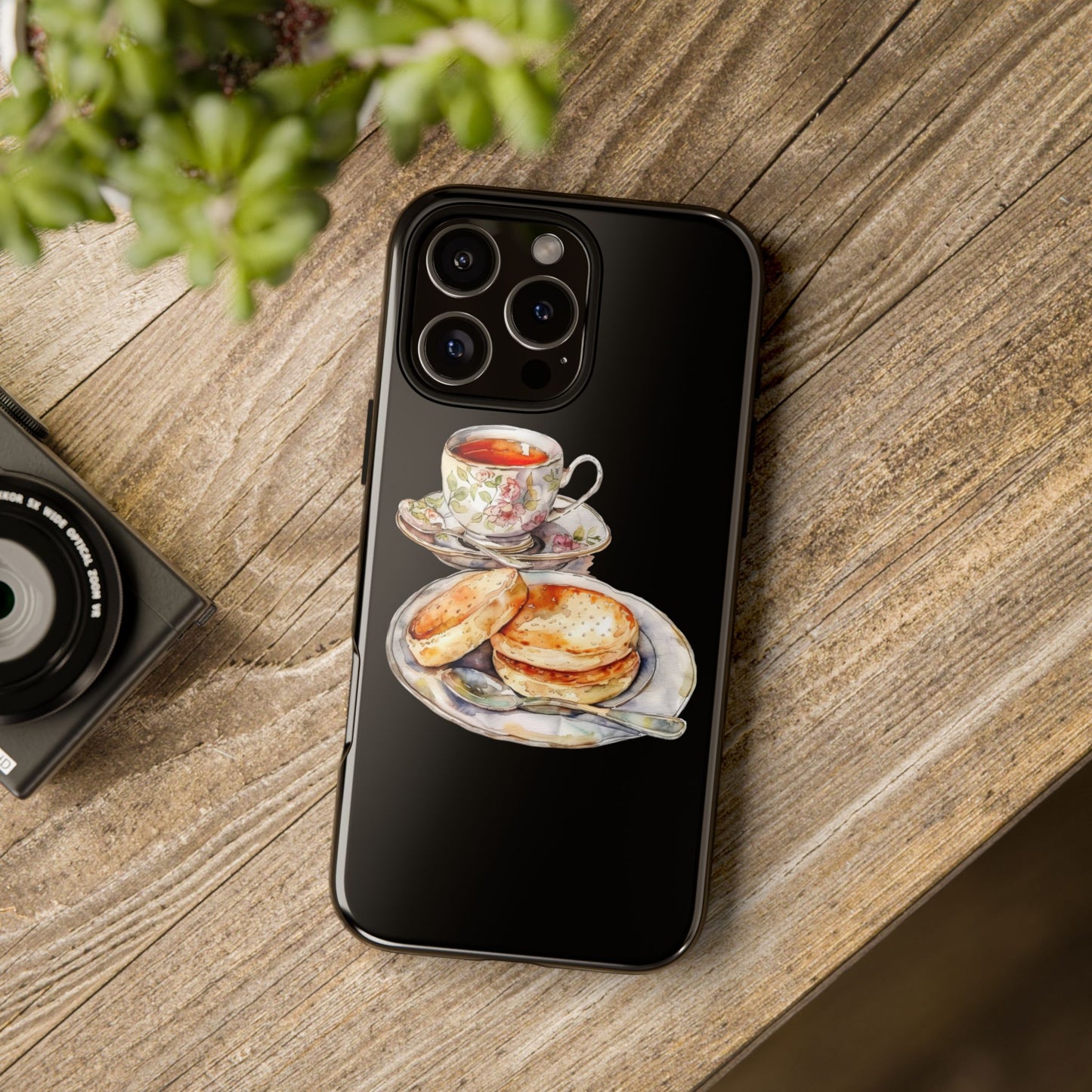 Tea Time Phone Case with Cookies Design, Cute Phone Cover, Gift for Tea Lovers, Kitchen Decor, Whimsical Style