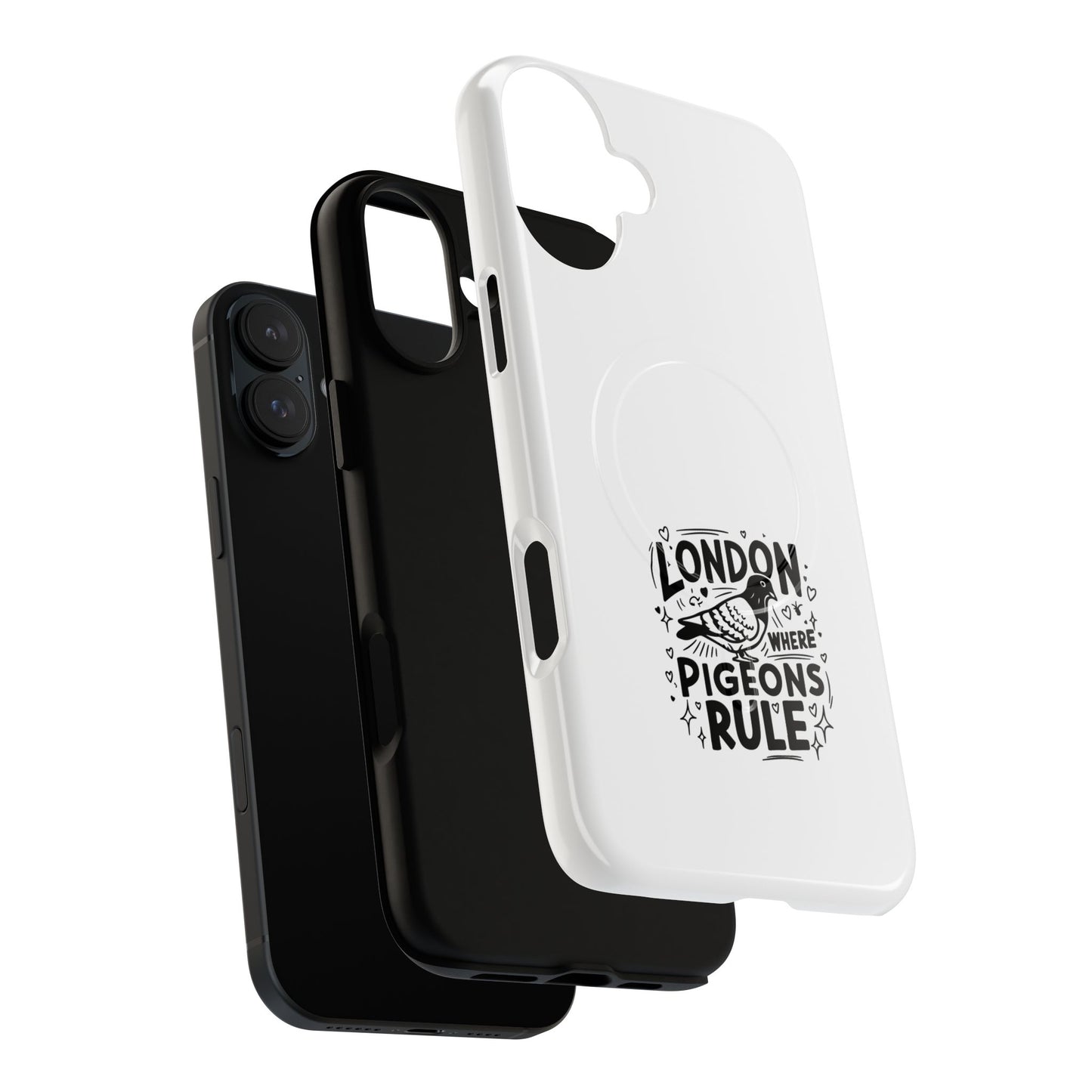 London Pigeon Rule Magnetic Phone Case, Tough Phone Cover, Gift for London Lovers, Unique Phone Accessories, Stylish Protection