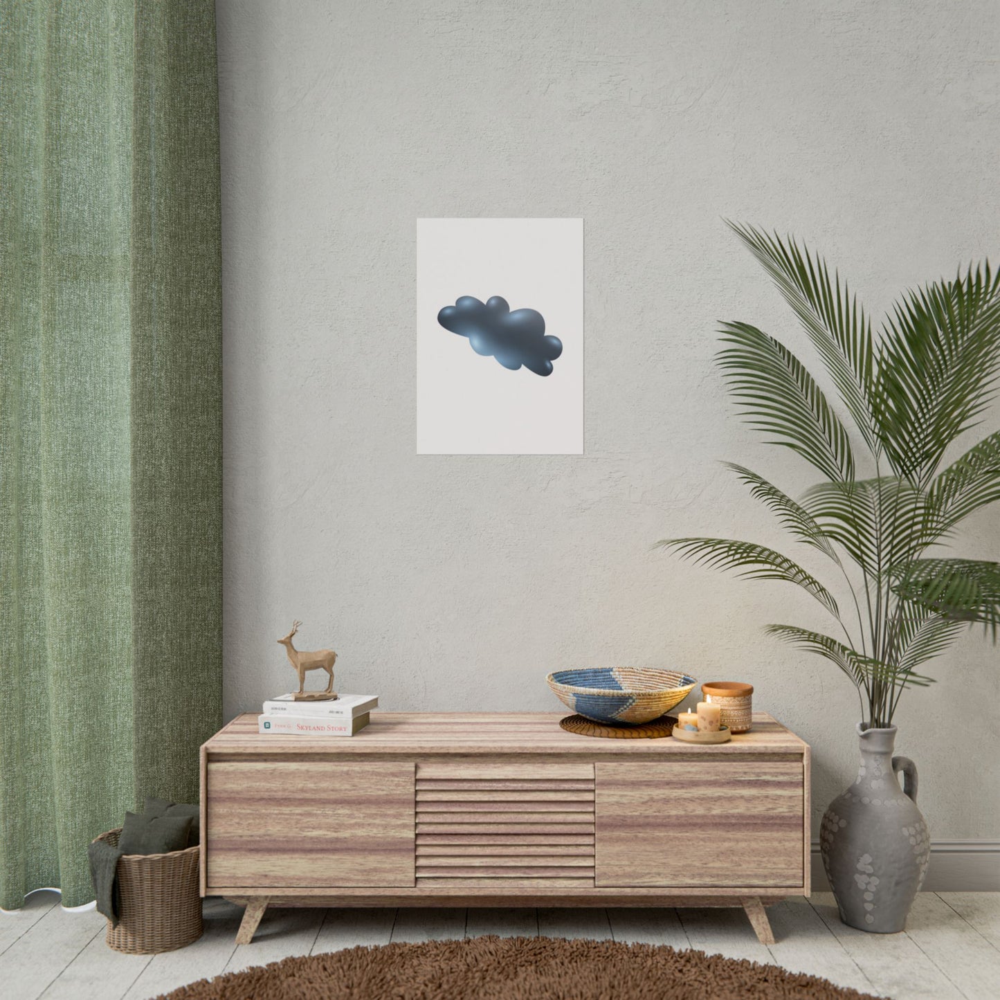 Cloud Art Print, Modern Decor, Minimalist Wall Art, Home Office Decor, Unique Gift, Aesthetic Poster
