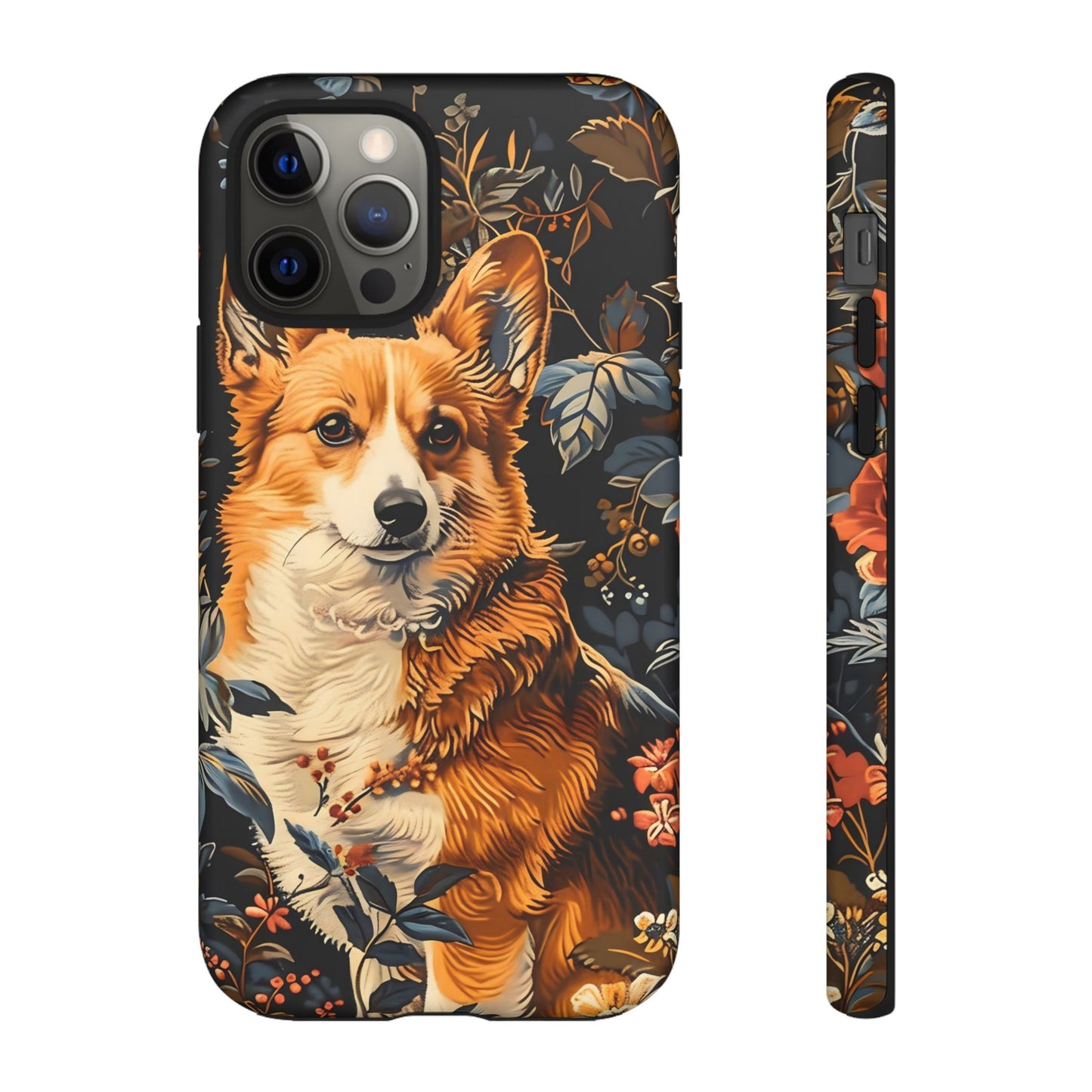 Corgi Floral Phone Case - Tough Cases for Dog Lovers, Cute Pet Accessories, Gift for Dog Owners, Floral Design, Personalized Tech Cover