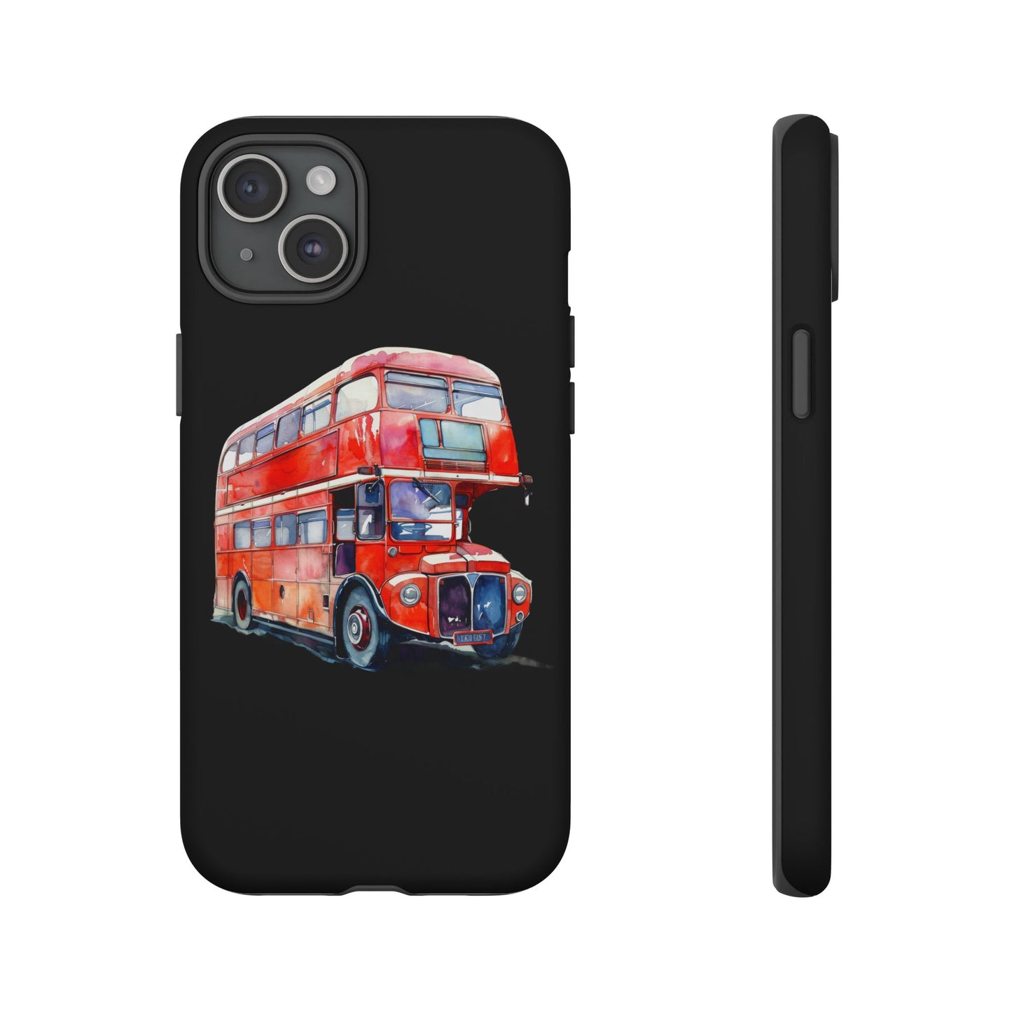 London Bus Phone Case, Tough iPhone Cover, Unique Gift for Travelers, Vintage Style Accessories, Holiday Present Idea