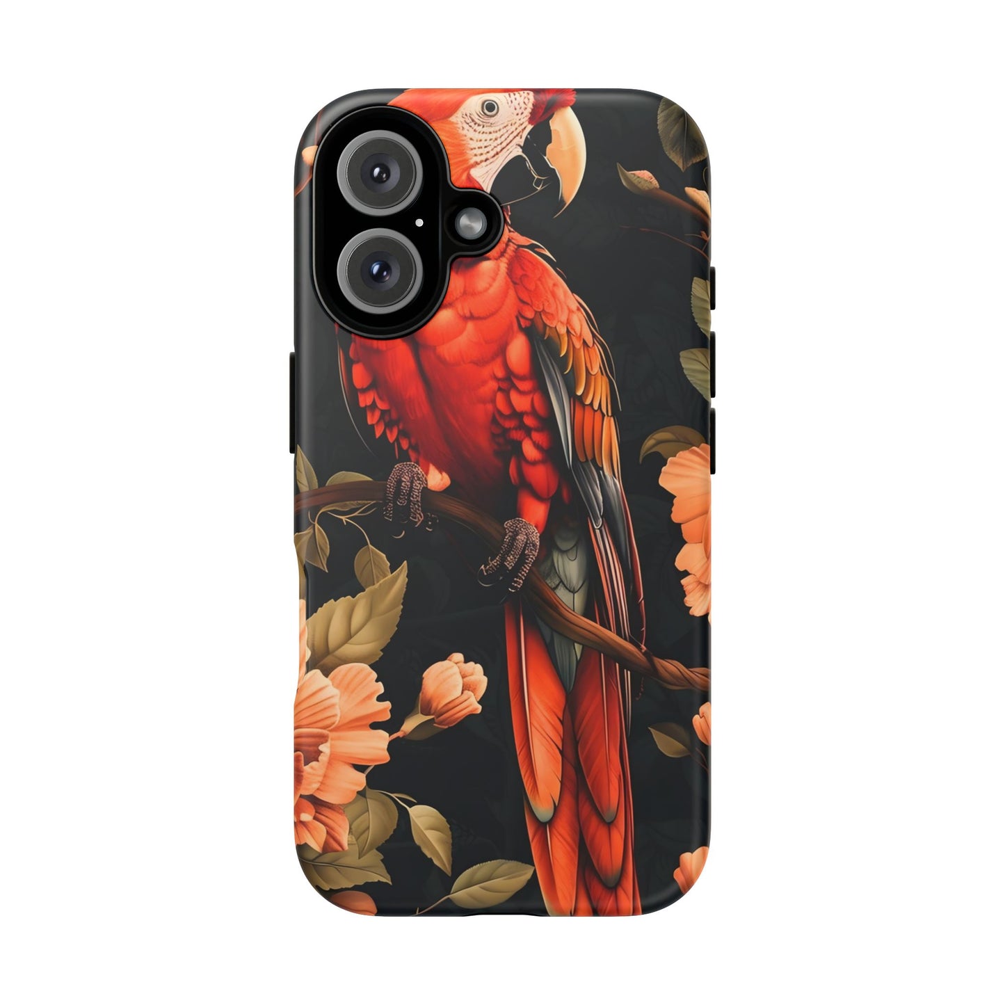 Vibrant Tropical Phone Case with Parrot Design, Bird Lovers Gift, Floral Phone Cover, Nature Inspired Accessories, Tough Cases