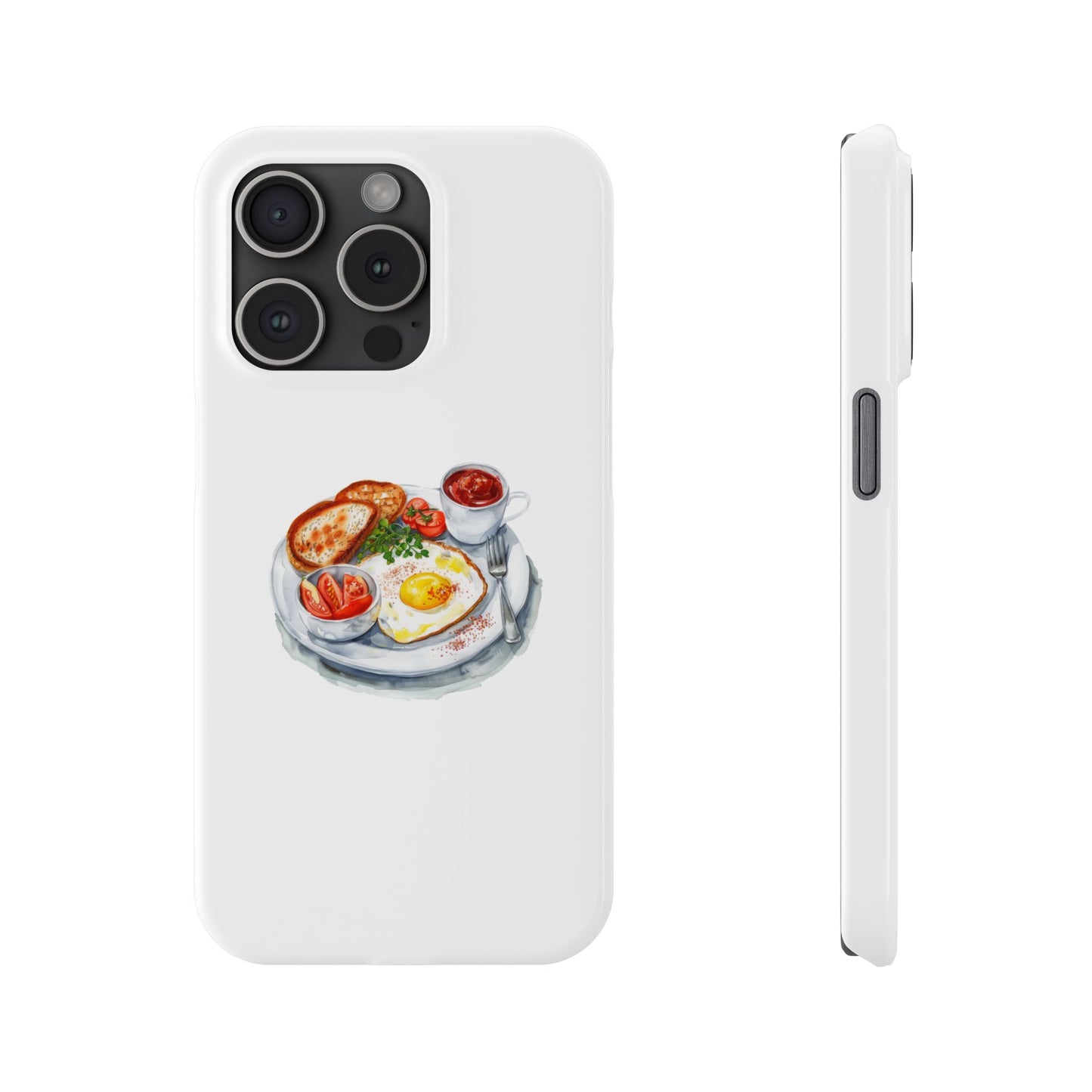 Breakfast Lover Slim Phone Cases, Cute Food Phone Accessories, Coffee Morning Aesthetic, Gift for Foodies, Kitchen Decor Cases