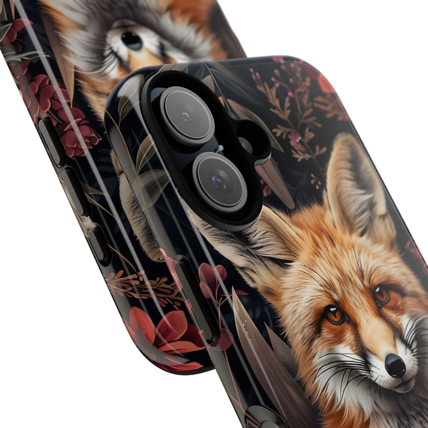 Fox Floral Phone Case, Tough Cases for Animal Lovers, Nature Themed Gift, Cute Phone Cover, Wild Fox Protector