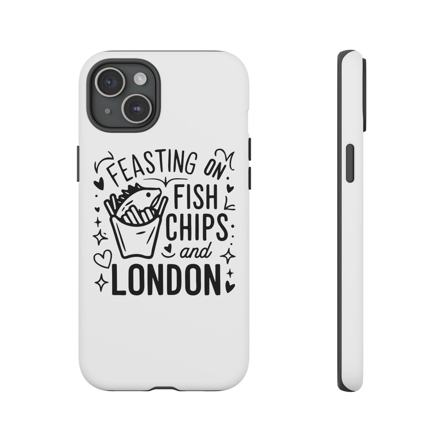 London Fish & Chips Phone Case | Fun Gift for Foodies, Travel Lovers, London Souvenir, Unique Accessories, Personalization Option
