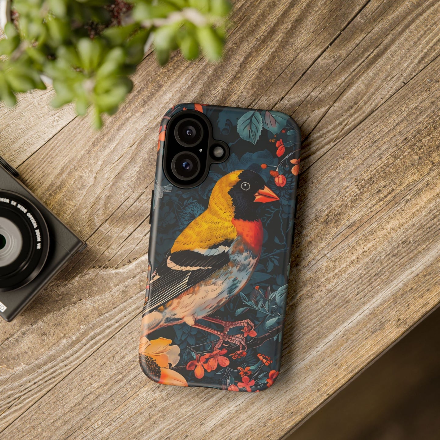 Vibrant Bird Phone Case - Tough Cases, Nature Lover Gift, Floral Design, Eco-Friendly Accessory, Stylish Mobile Protection