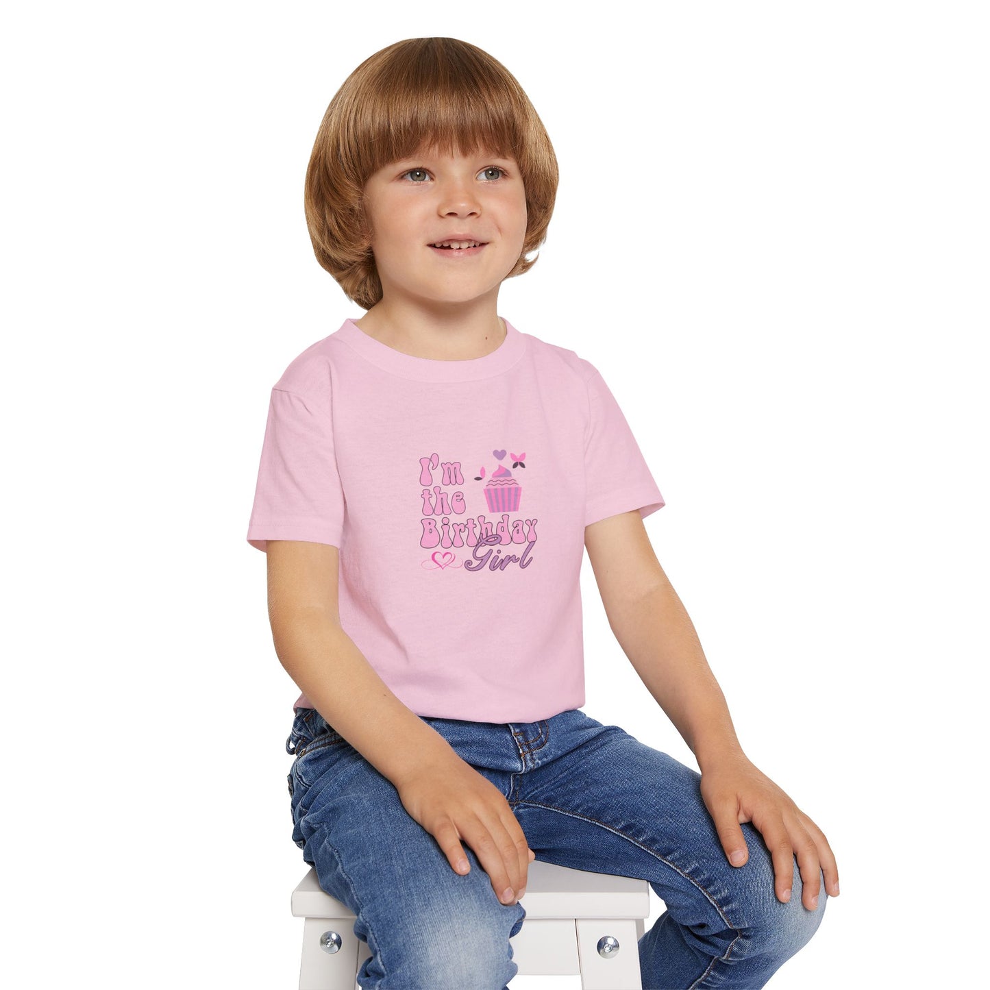 Toddler T-Shirt - Wild Birthday Girl Sublimation Leopard Theme - Cute Cupcake Design for Celebrations