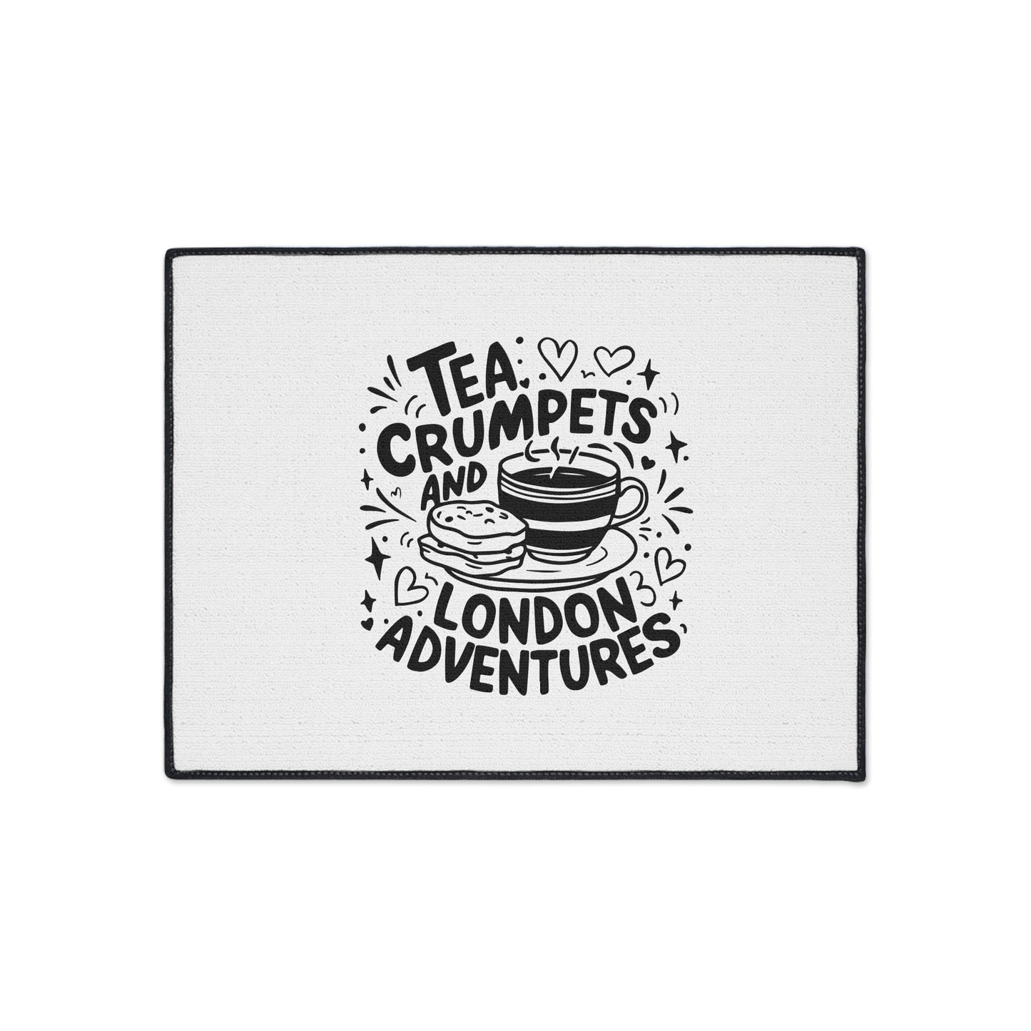 Tea & Crumpets Adventure Mat - Heavy Duty Floor Mat for Kitchen, Entryway, Dining Room, Gifts for Tea Lovers, Home Decor