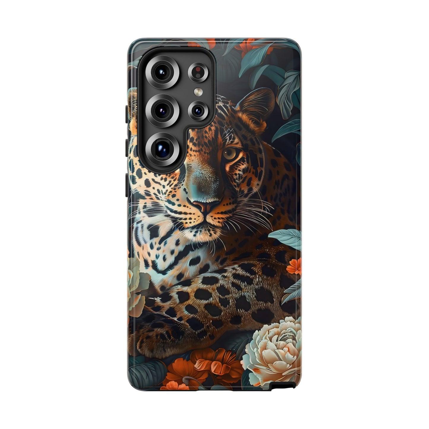 Wildlife Phone Case with Leopard Design | Tough Cases, Animal Prints, Floral Phone Cover, Gift for Nature Lovers, Unique Phone Accessories