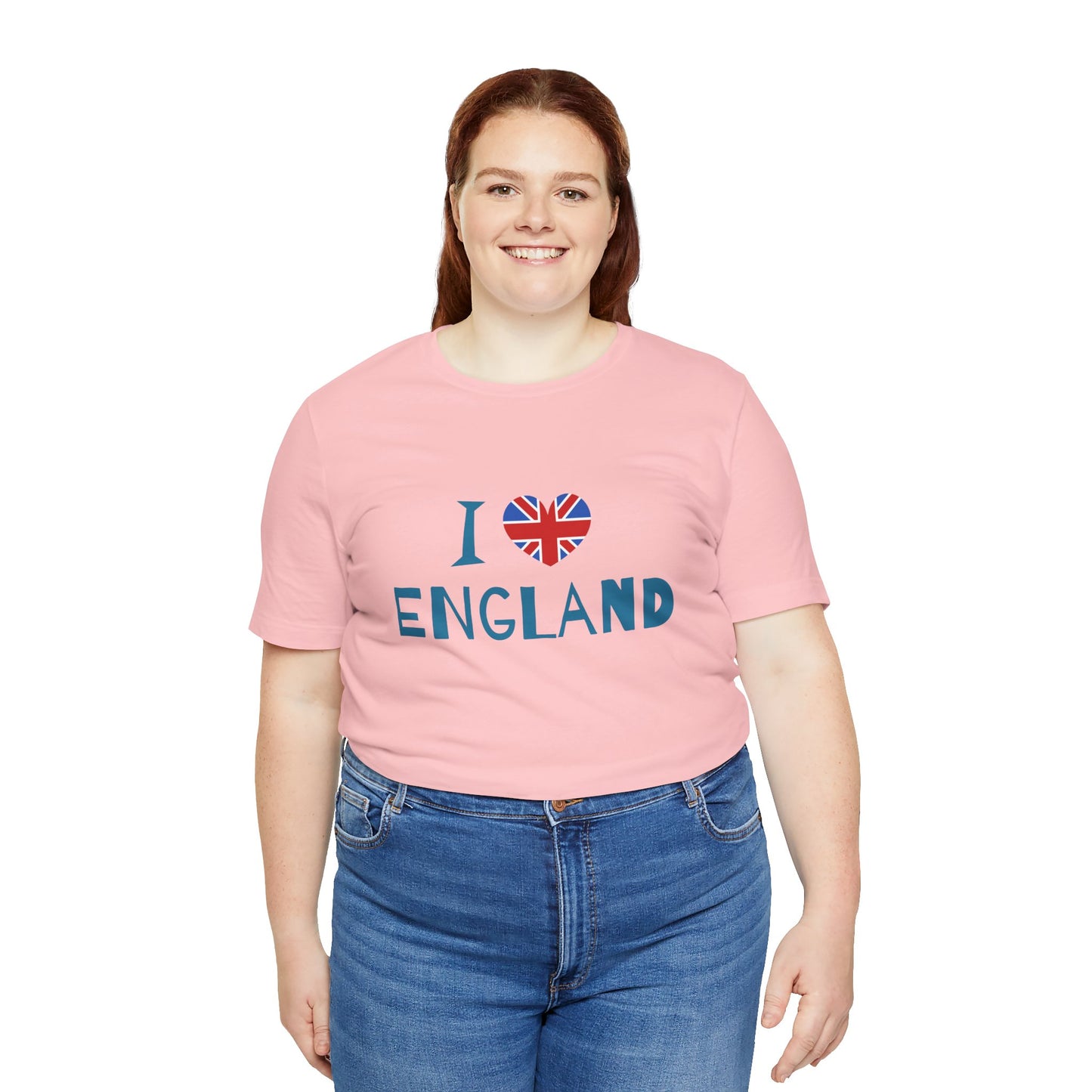 Unisex Jersey Short Sleeve Tee - I Love England - Union Jack Heart Design