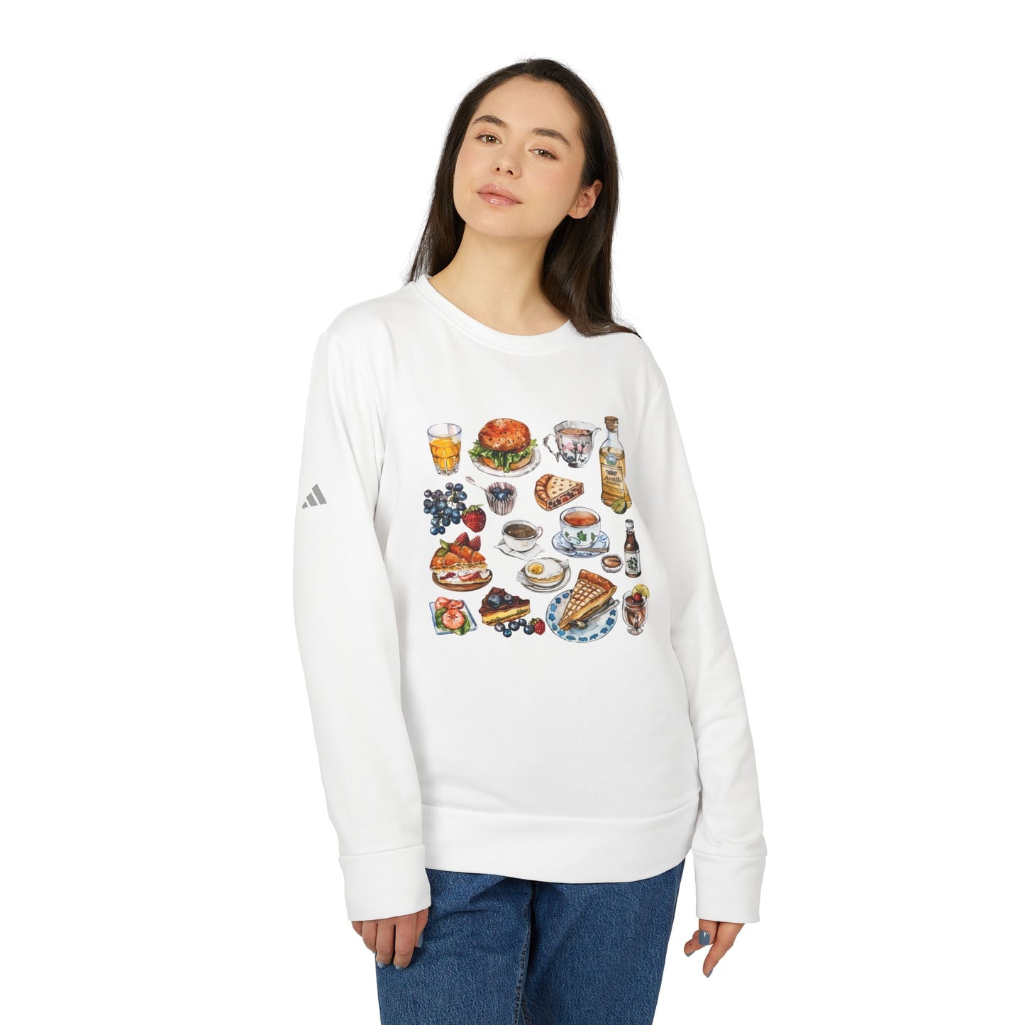 Adidas Unisex Foodie Fleece Crewneck Sweatshirt - Streetwear with Culinary Vibes - Iconic London Vibes