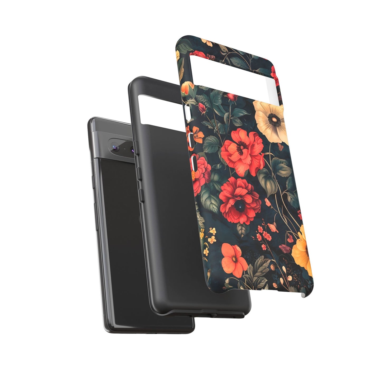 Floral Phone Case, Tough Cases, Flower Motif, Protective Cover, Gift for Her, Floral Design, Spring Accessory