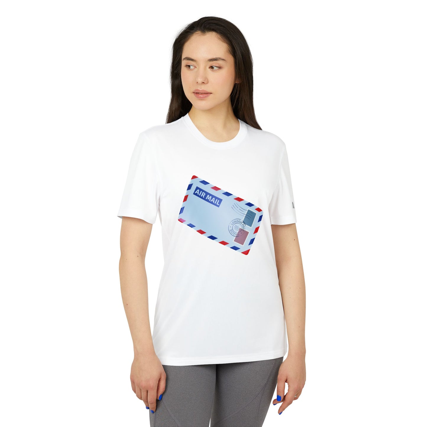 Adidas Unisex - Air Mail Graphic Sport T-shirt - Casual Athletic Wear - Classic Postal Design