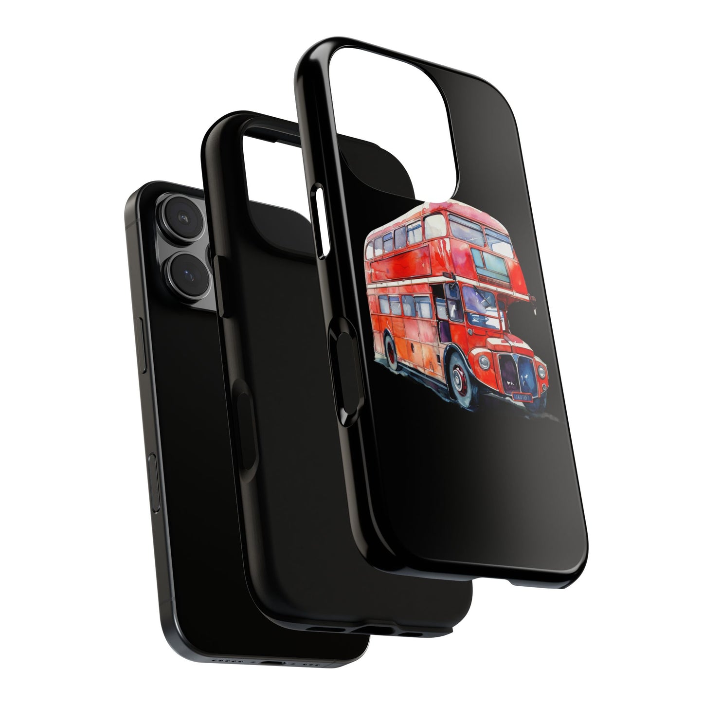 London Bus Phone Case, Tough iPhone Cover, Unique Gift for Travelers, Vintage Style Accessories, Holiday Present Idea