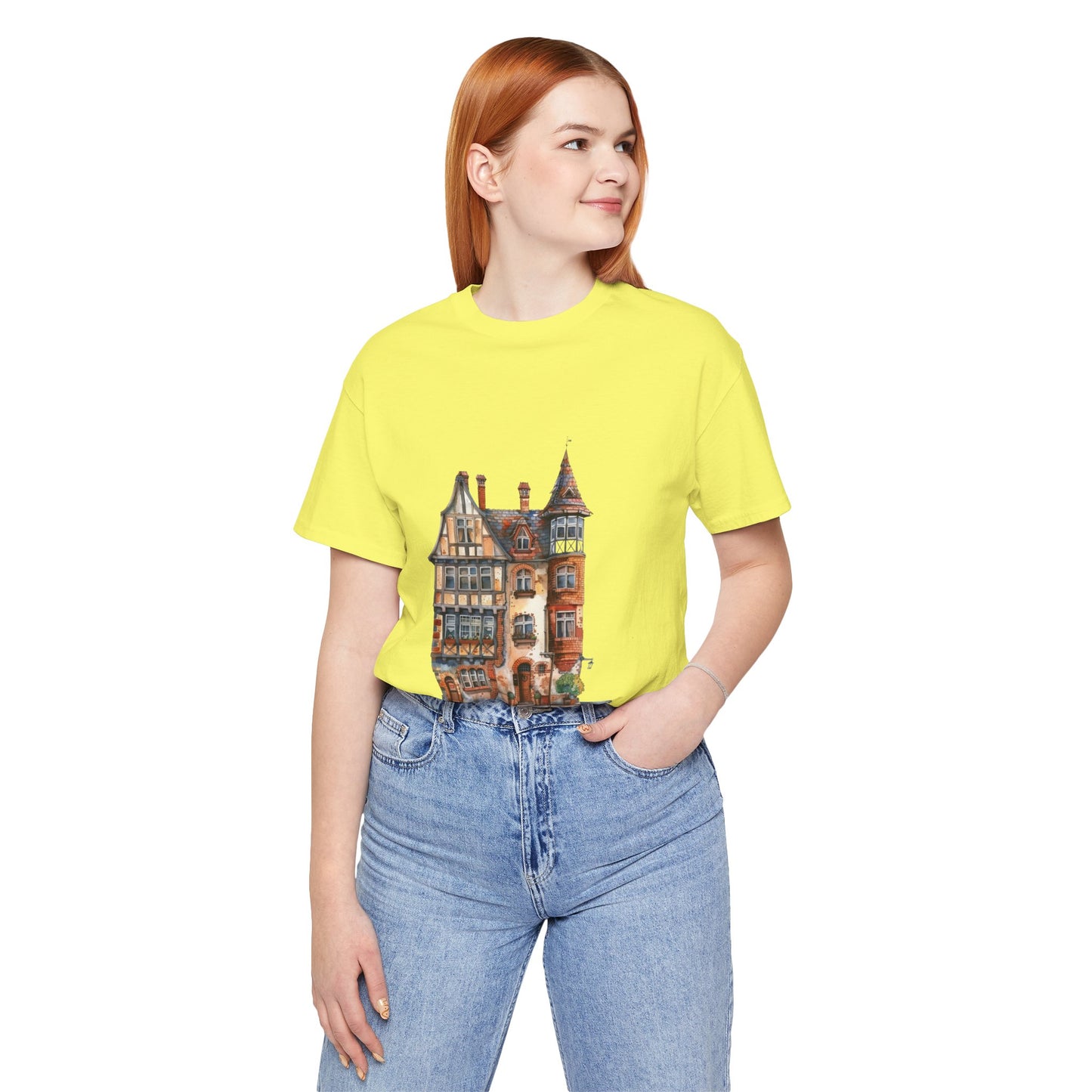 Unisex Jersey Short Sleeve Tee - Countryside Charm - The Classic British Village House