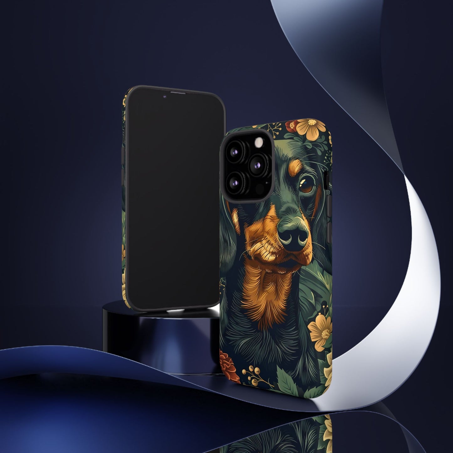 Dachshund Phone Case, Floral Pet Phone Cover, Dog Lover Gift, Tough Phone Case, Custom Dachshund Design, Unique Dog Owner Accessory