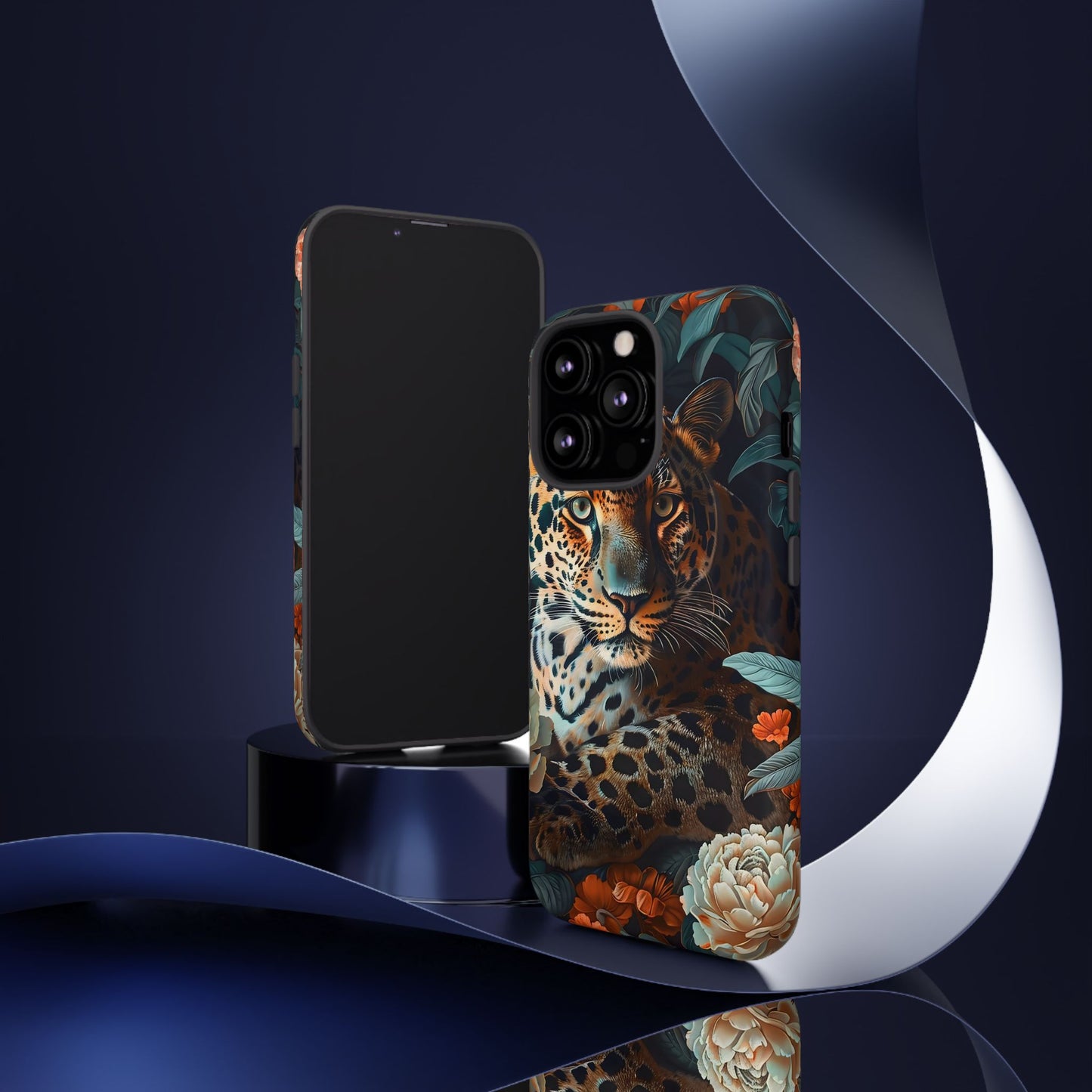 Wildlife Phone Case with Leopard Design | Tough Cases, Animal Prints, Floral Phone Cover, Gift for Nature Lovers, Unique Phone Accessories