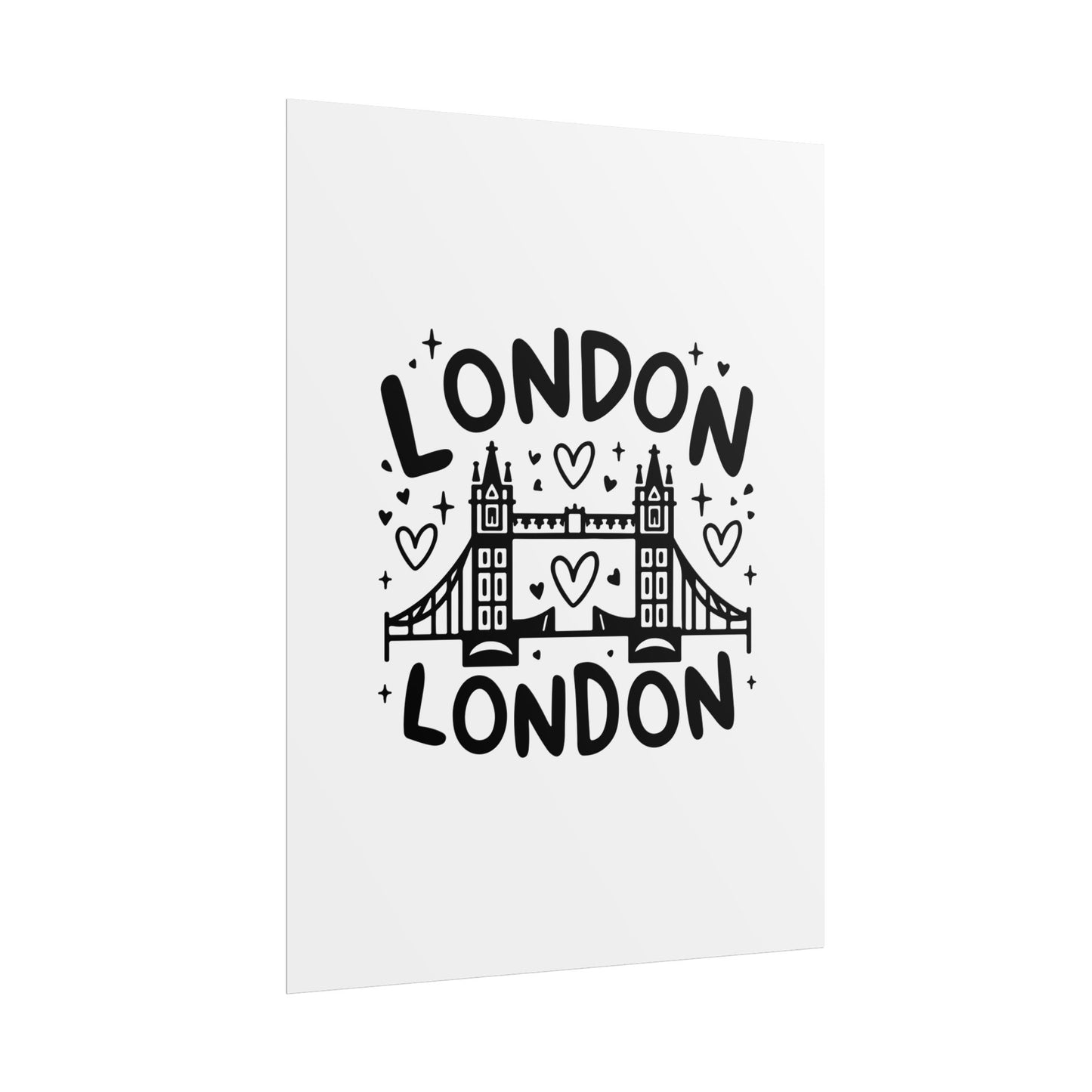 Charming London Rolled Poster for Home Decor, Wall Art, Travel Gift, Office Wall Decor, London Themed Decoration