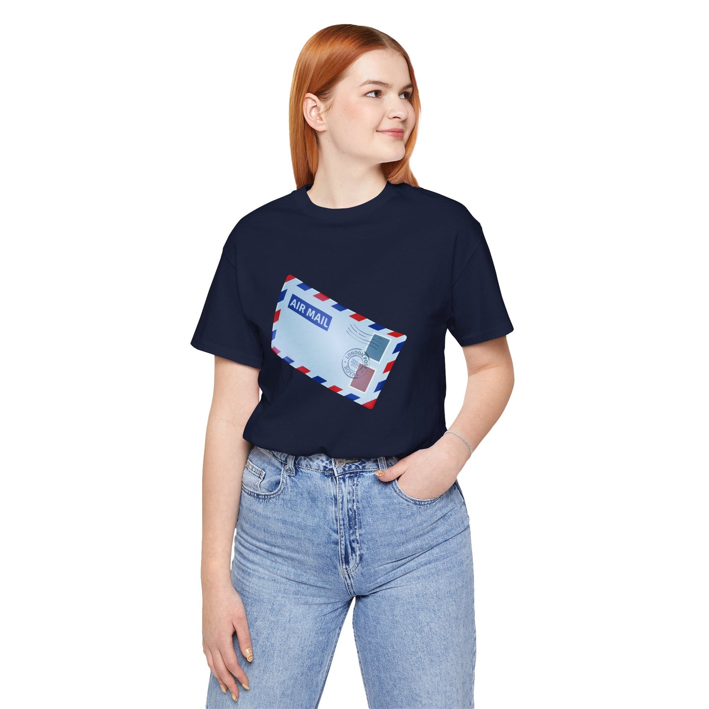 Unisex Jersey Short Sleeve Tee - Vintage British Air Mail - Classic Postal Design
