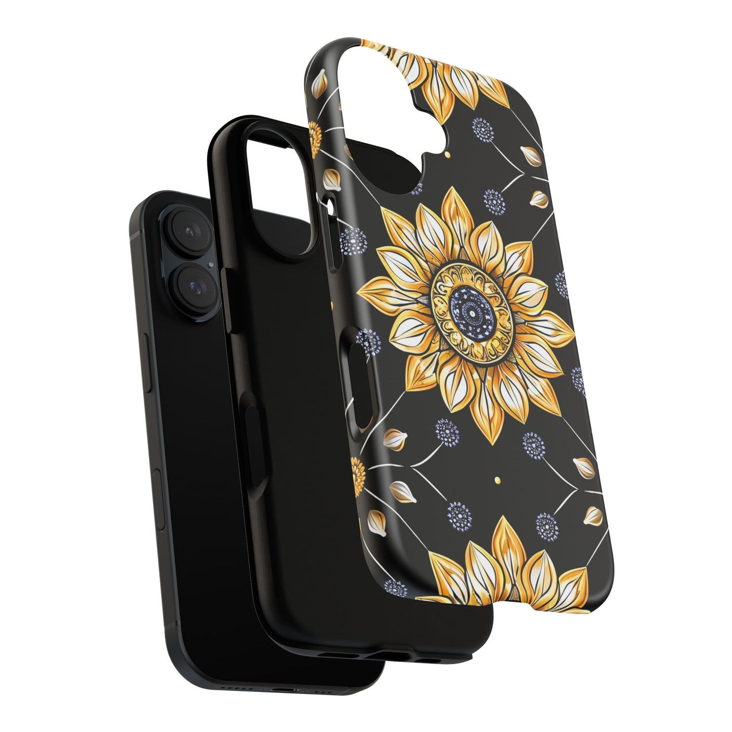 Floral Phone Case with Mandala Design, Tough Cases for iPhone & Samsung, Boho Style, Gift for Her, Unique Accessories